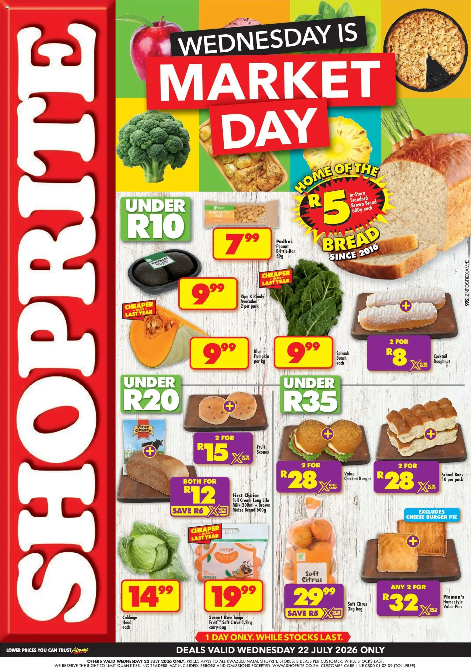 New Shoprite catalogue – valid from 22/07/2026 | Page: 1 | Products: Bag, Milk, Cheese, Cream