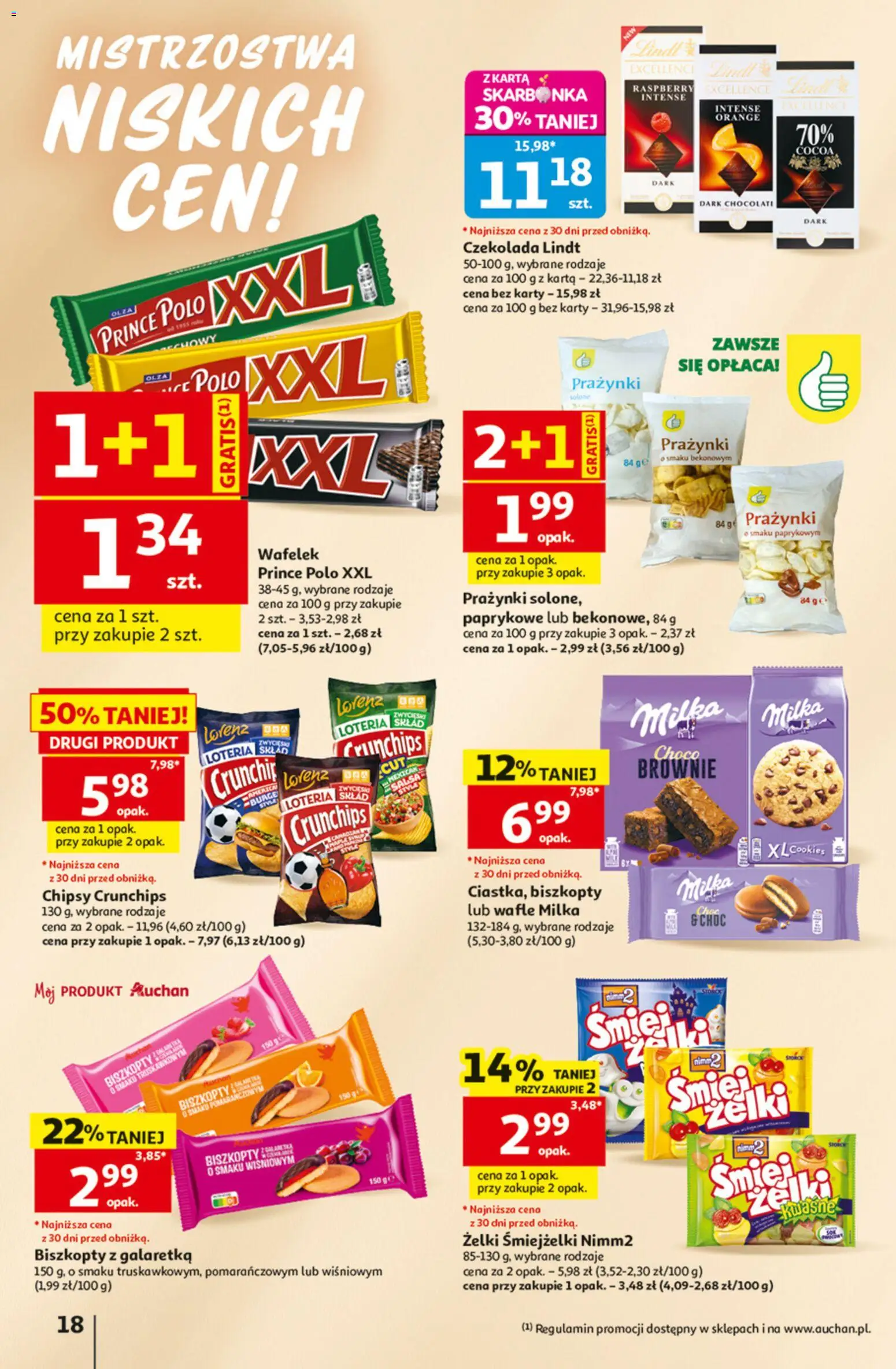 Auchan gazetka - 30 Lat Hipermarket od 25.06.2026 | Strona: 18 | Produkty: Karta, Żelki, Czekolada, Brownie