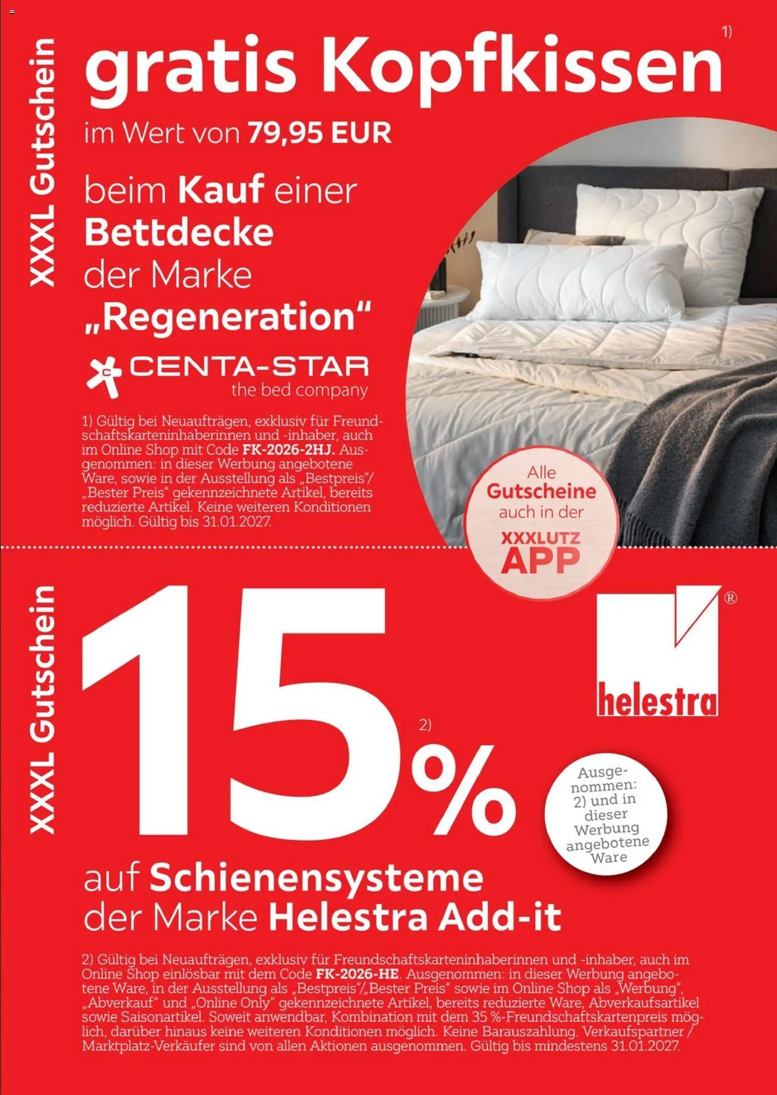 XXXLutz Freundschaftskartenjournal – gültig ab 01.08.2026 | Seite: 13 | Produkte: Bettdecke, Kopfkissen