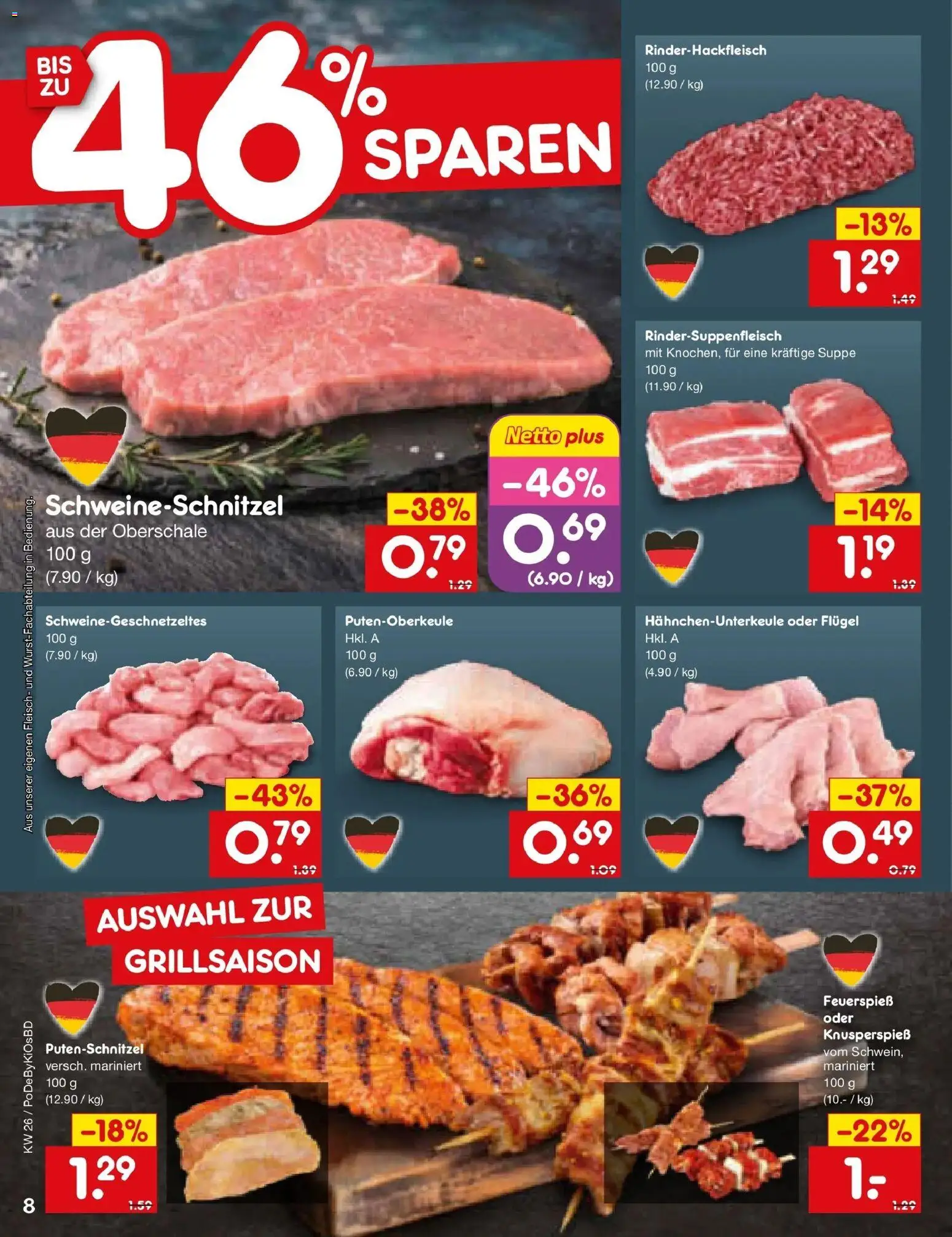 Netto Marken-Discount Prospekt Buttenwiesen – gültig ab 22.06.2026 | Seite: 10 | Produkte: Putenschnitzel, Fleisch