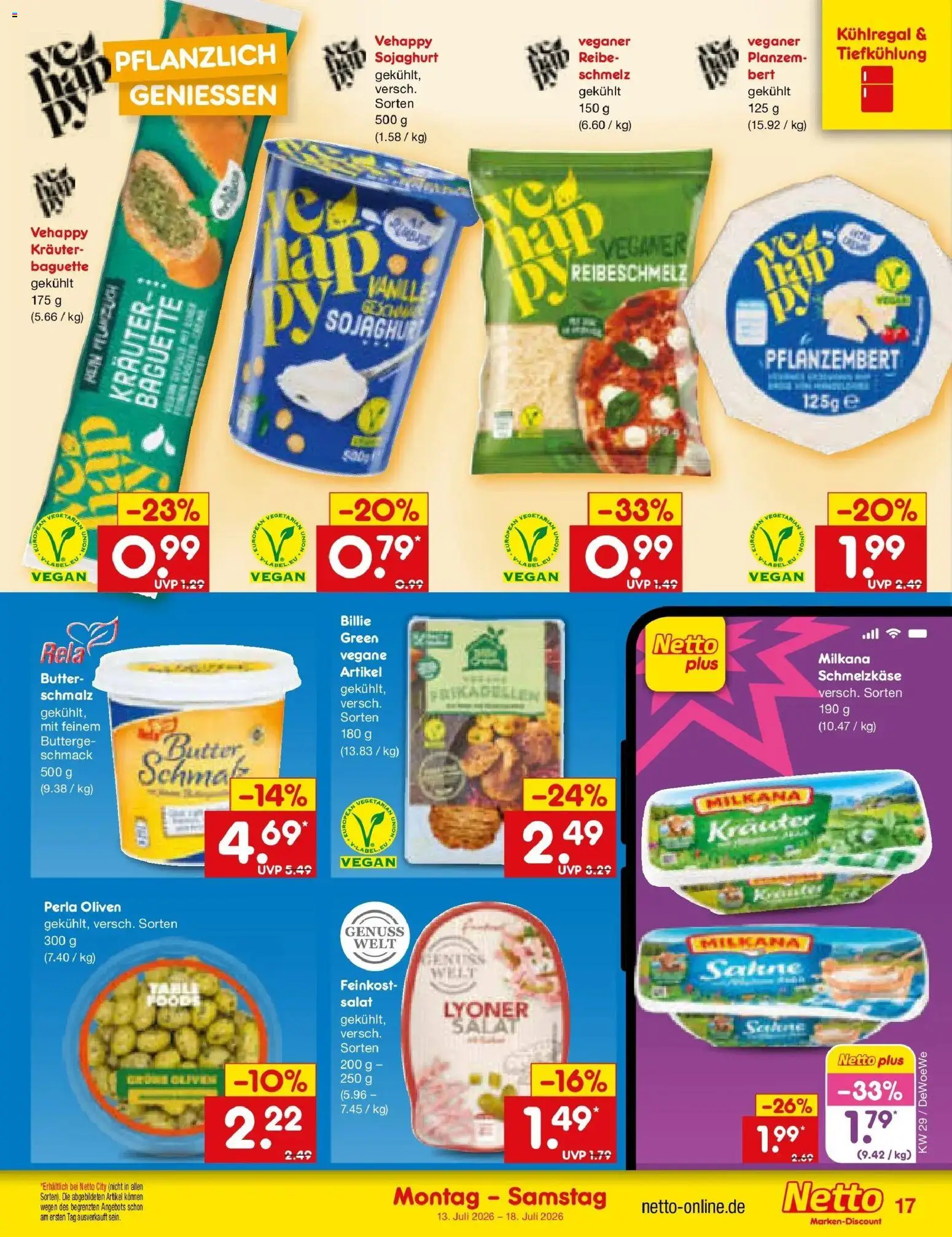 Netto Marken-Discount Prospekt Buttenwiesen – gültig ab 13.07.2026 | Seite: 21 | Produkte: Butter, Milkana, Baguette, Salat