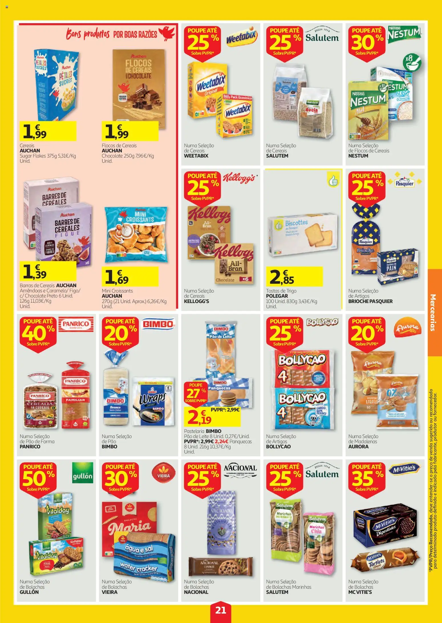 Auchan folheto │ válido de 01/10/2026 | Página: 21 | Produtos: Agua, Pão de forma, Sal, Cereais