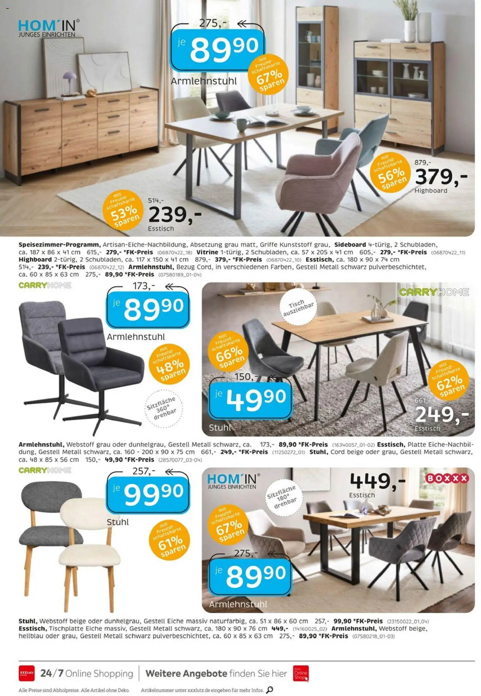 XXXLutz Junges Wohnen – gültig ab 27.06.2026 | Seite: 8 | Produkte: Esstisch, Vitrine, Tisch, Stuhl