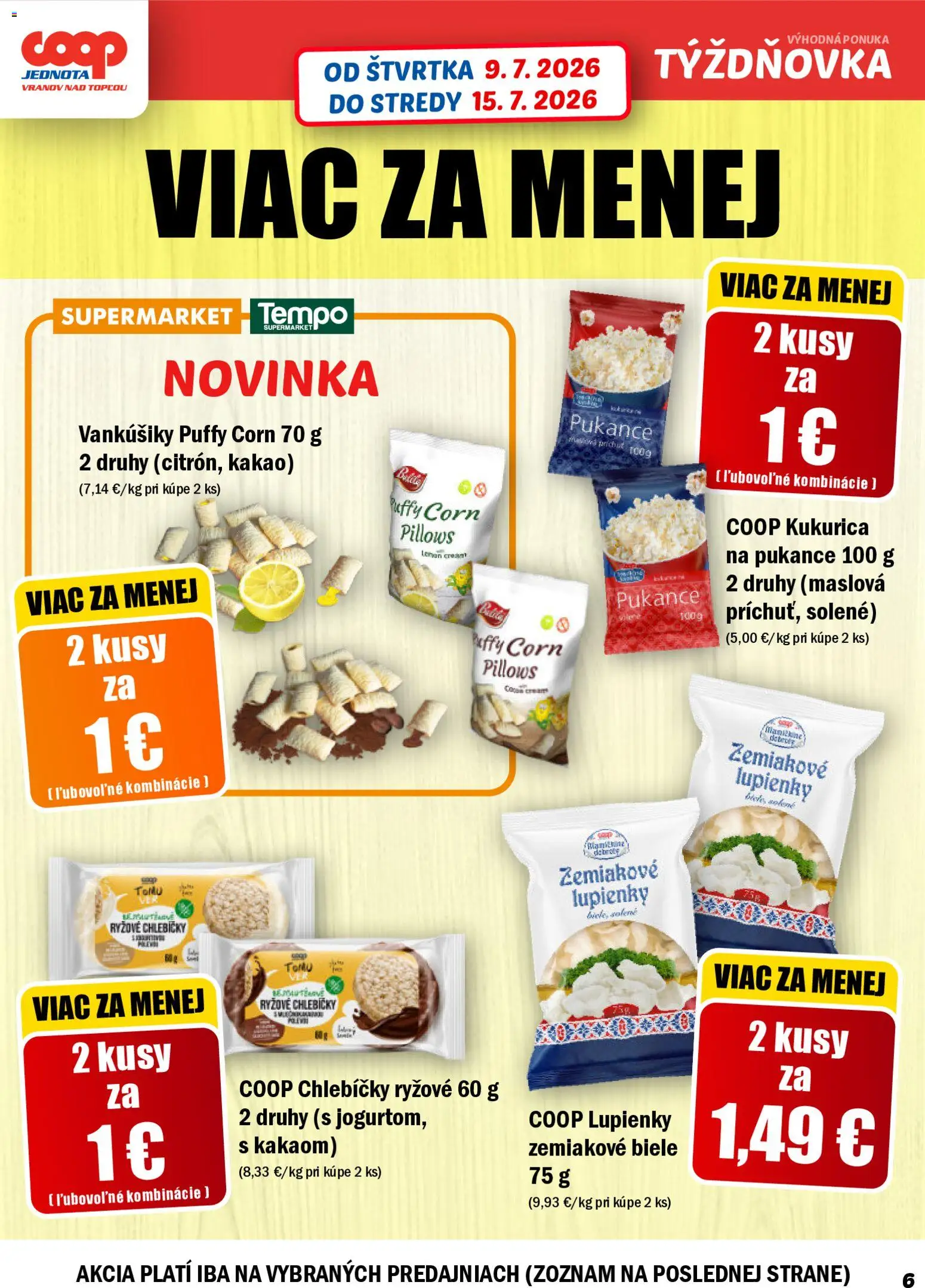 Nové COOP Jednota akcie – leták je platný od 09.07.2026 | Strana: 6