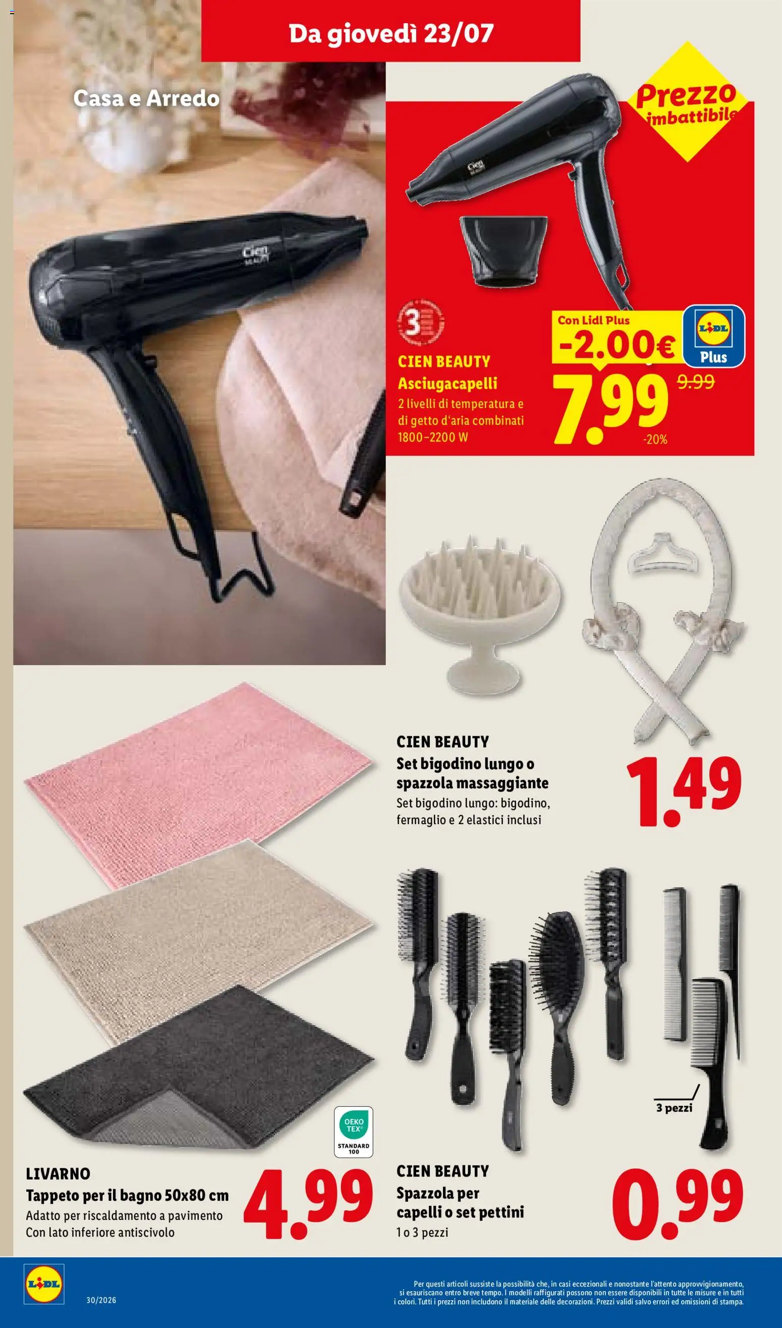Volantino Lidl del 23/07/2026 | Pagina: 26 | Prodotti: Spazzola, Pavimento, Tappeto, Elastici