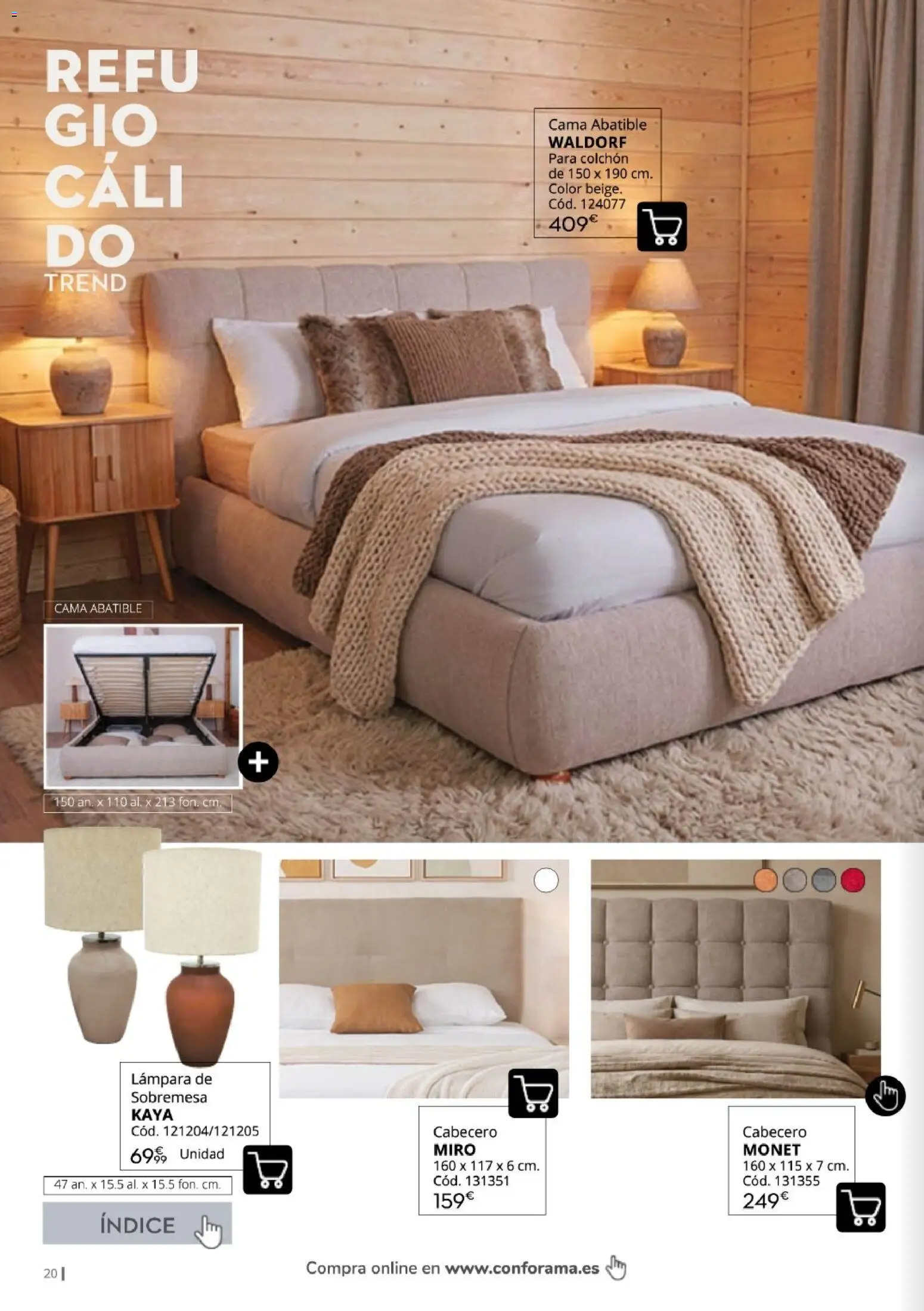 Conforama Guía de otoño 2026 │ válido desde el 30/09/2026 | Página: 20 | Productos: Colchon, Cama, Lámpara