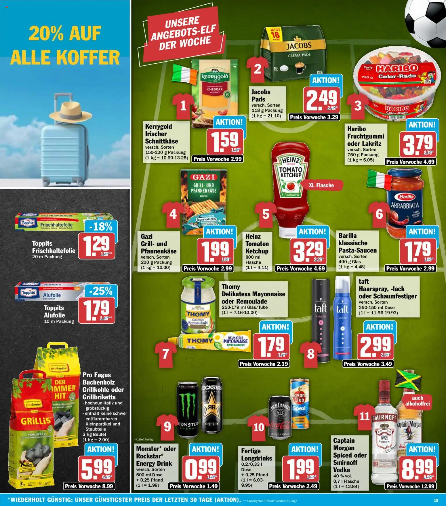 AEZ Prospekt – gültig ab 13.07.2026 | Seite: 15 | Produkte: Energy, Tomaten, Monster, Koffer