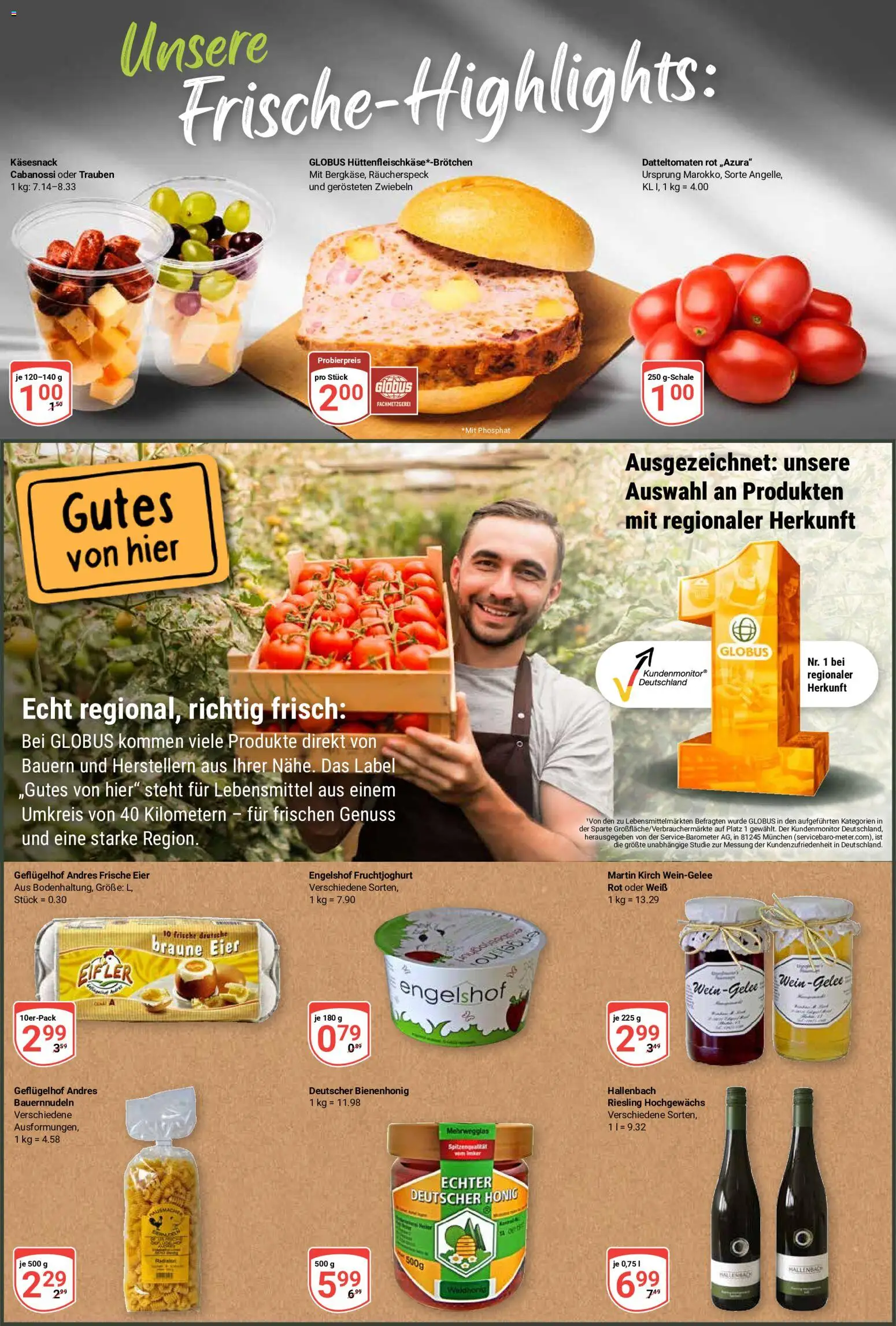Globus Prospekt Zell – gültig ab 24.08.2026 | Seite: 2 | Produkte: Eier, Trauben, Fruchtjoghurt, Zwiebeln