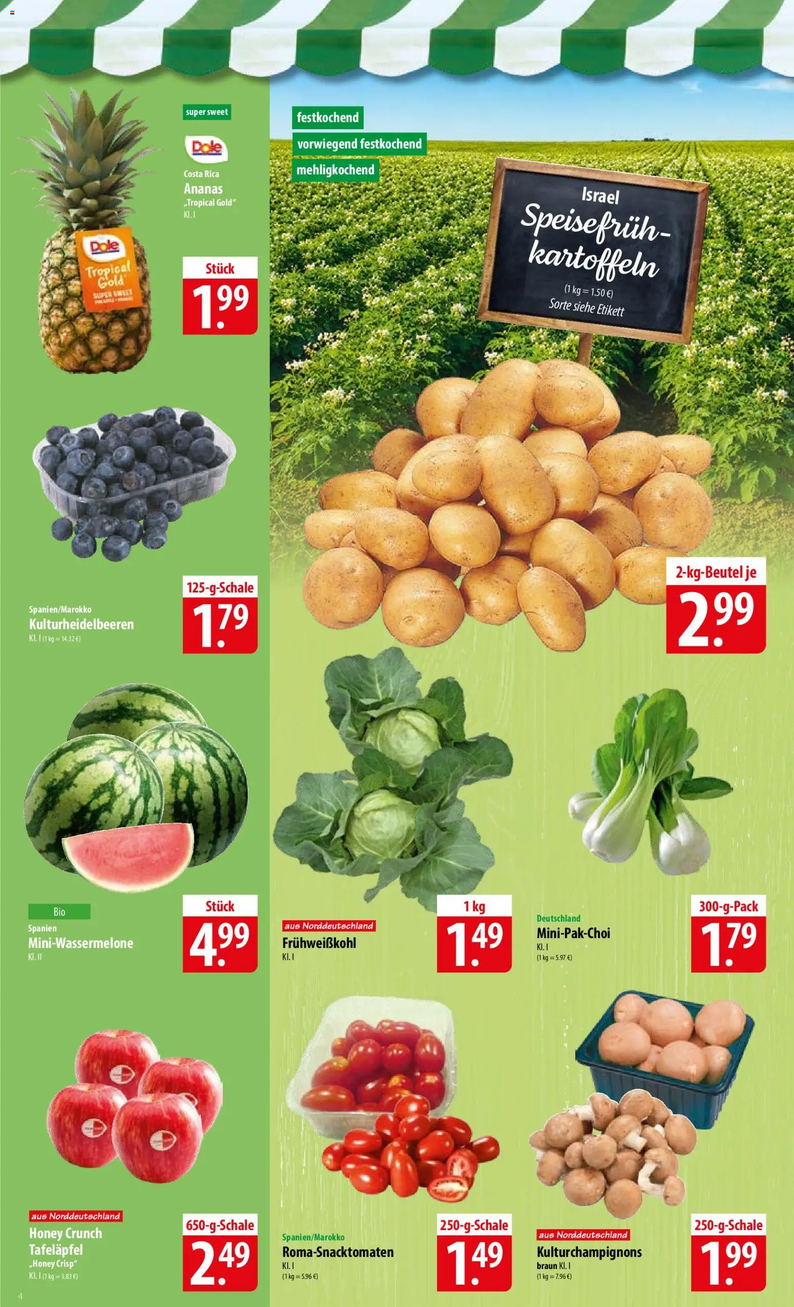 Famila Prospekt – gültig ab 08.06.2026 | Seite: 4 | Produkte: Ananas, Kartoffeln
