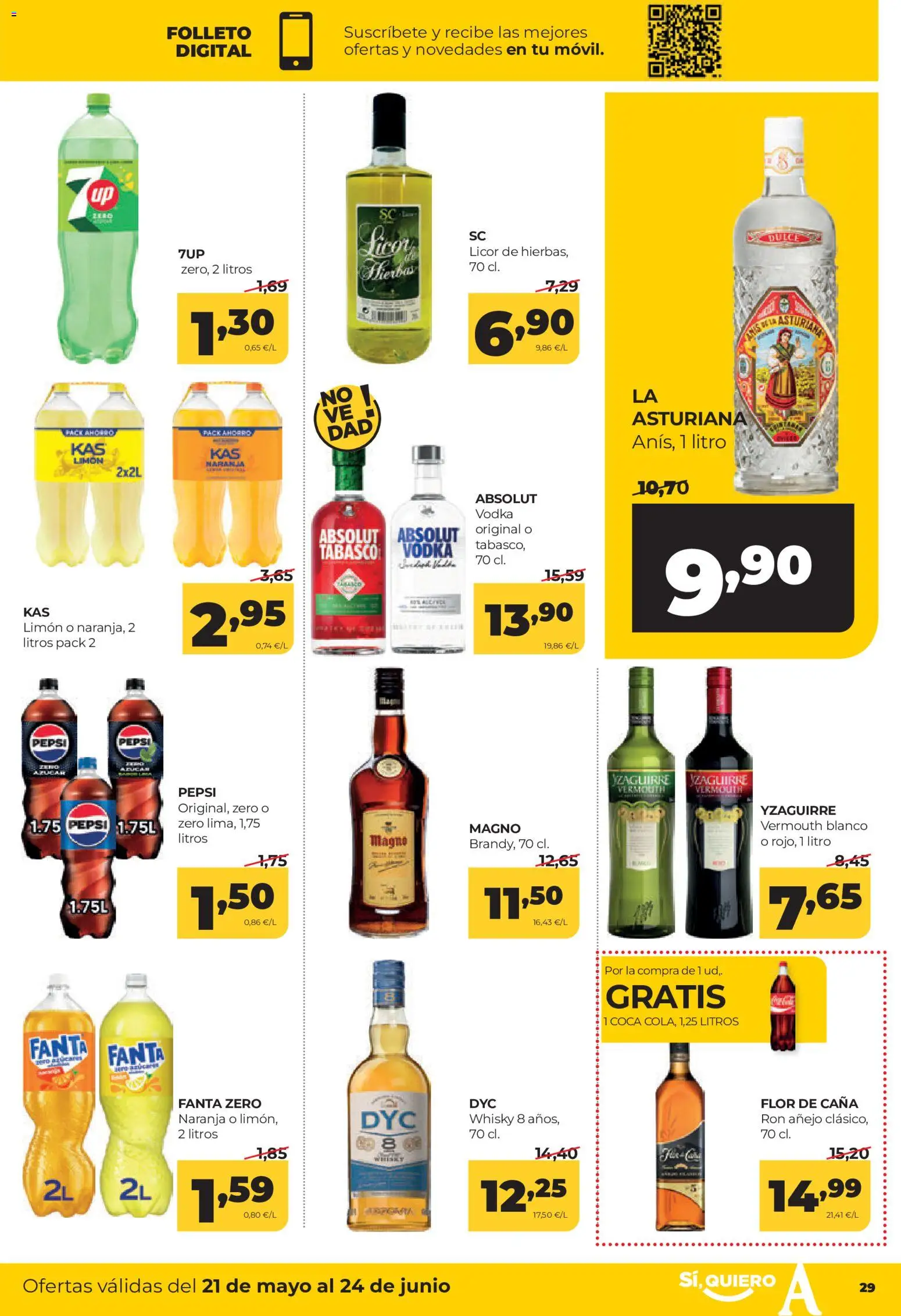 Alimerka Mensual Asturias │ válido desde el 21.05.2026 | Página: 33 | Productos: Licor, Ron, Vodka, Whisky
