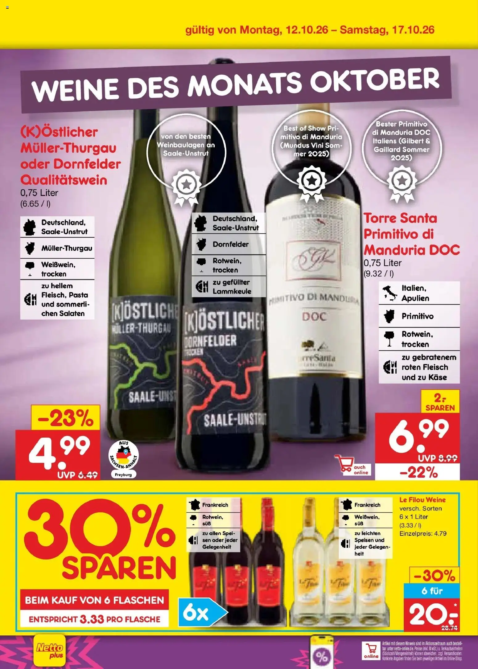 Netto Marken-Discount Prospekt Leipzig (ab 12.10.2026) » Angebote | Seite: 26 | Produkte: Le filou, Käse, Pasta, Fleisch