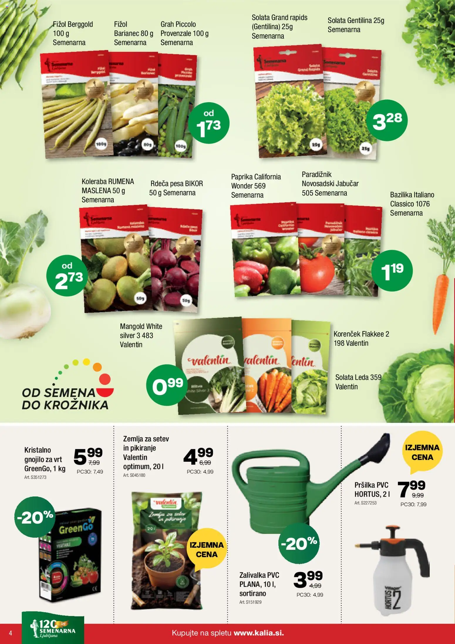 Novi Kalia katalog ponudbe – veljaven od 23.03.2026 | Stran: 4 | Izdelki: Žemlja, Korencek, Solata, Grah