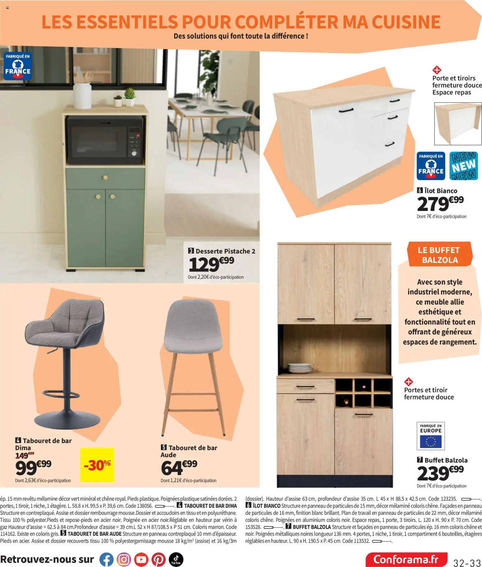 {H1} | Page: 33 | Produits: Mousse, Porte, Étagère, Tiroirs