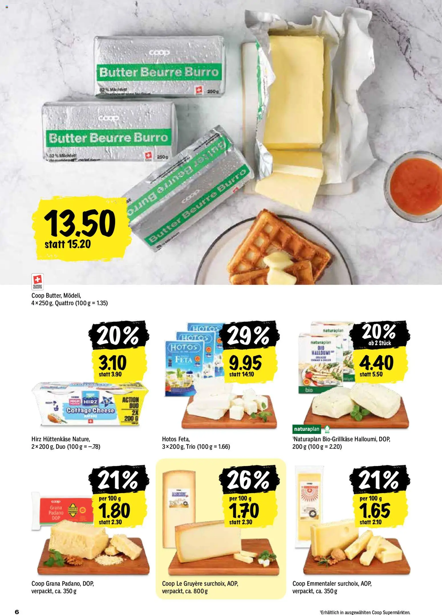Coop aktionen – gültig ab 21.05.2026 | Seite: 6 | Produkte: Feta, Butter, Hüttenkäse