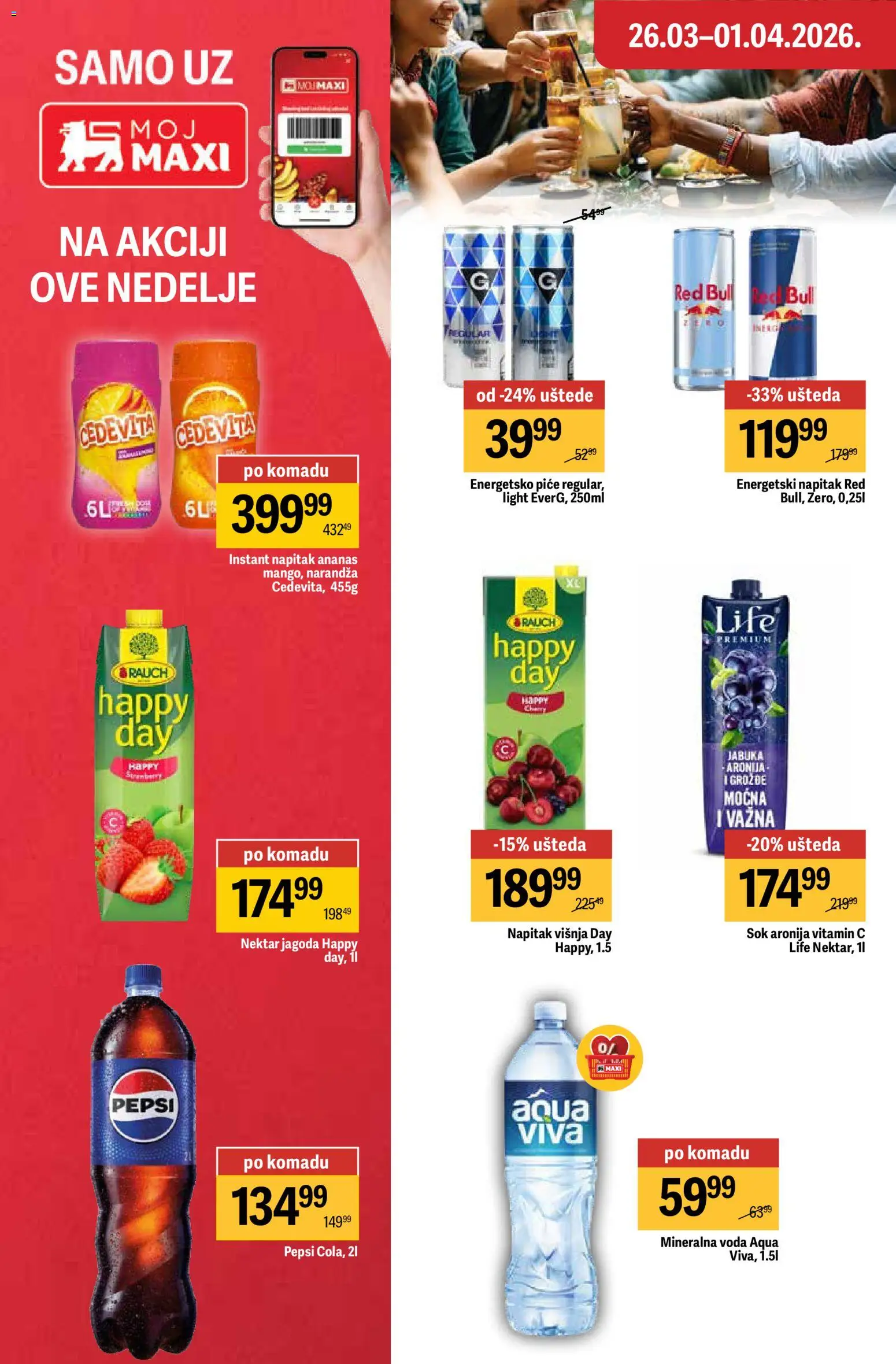 Maxi katalog - važi od 26.03.2026 | Strana: 28 | Proizvode: Cedevita, Voda, Mineralna voda, Sok