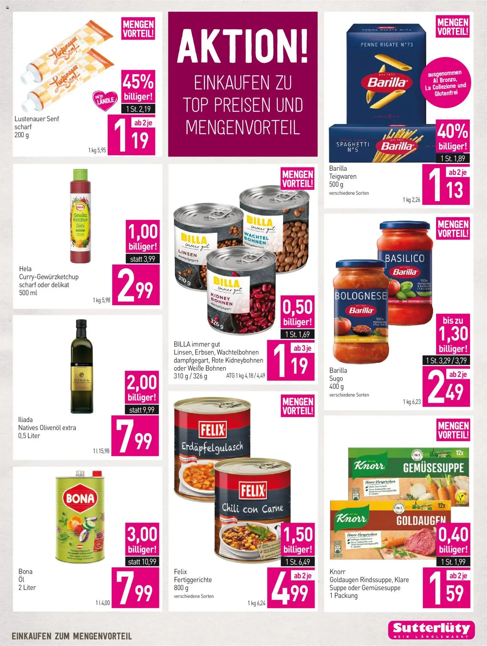 Sutterlüty Flugblatt gültig ab 23.07.2026 | Seite: 17 | Produkte: Ketchup, Fertiggerichte, Chili, Hajdina liszt