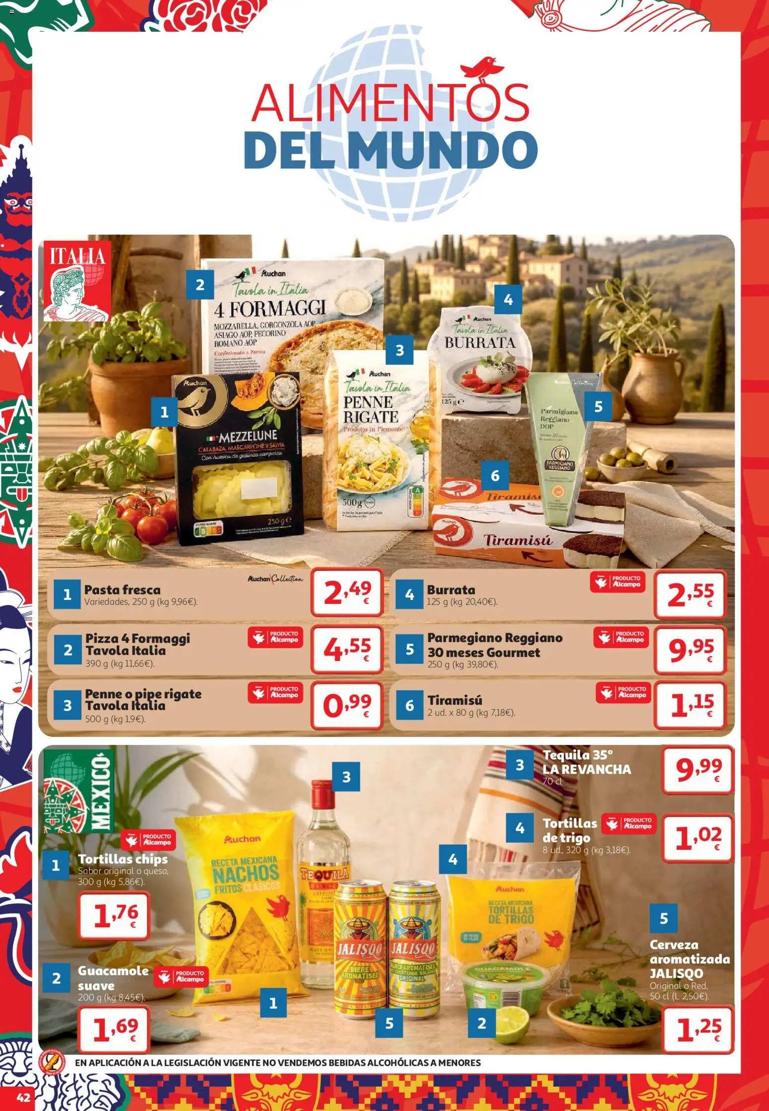 Alcampo HG Nacional │ válido desde el 22/10/2026 | Página: 42 | Productos: Tortillas, Pasta, Guacamole, Mascarpone