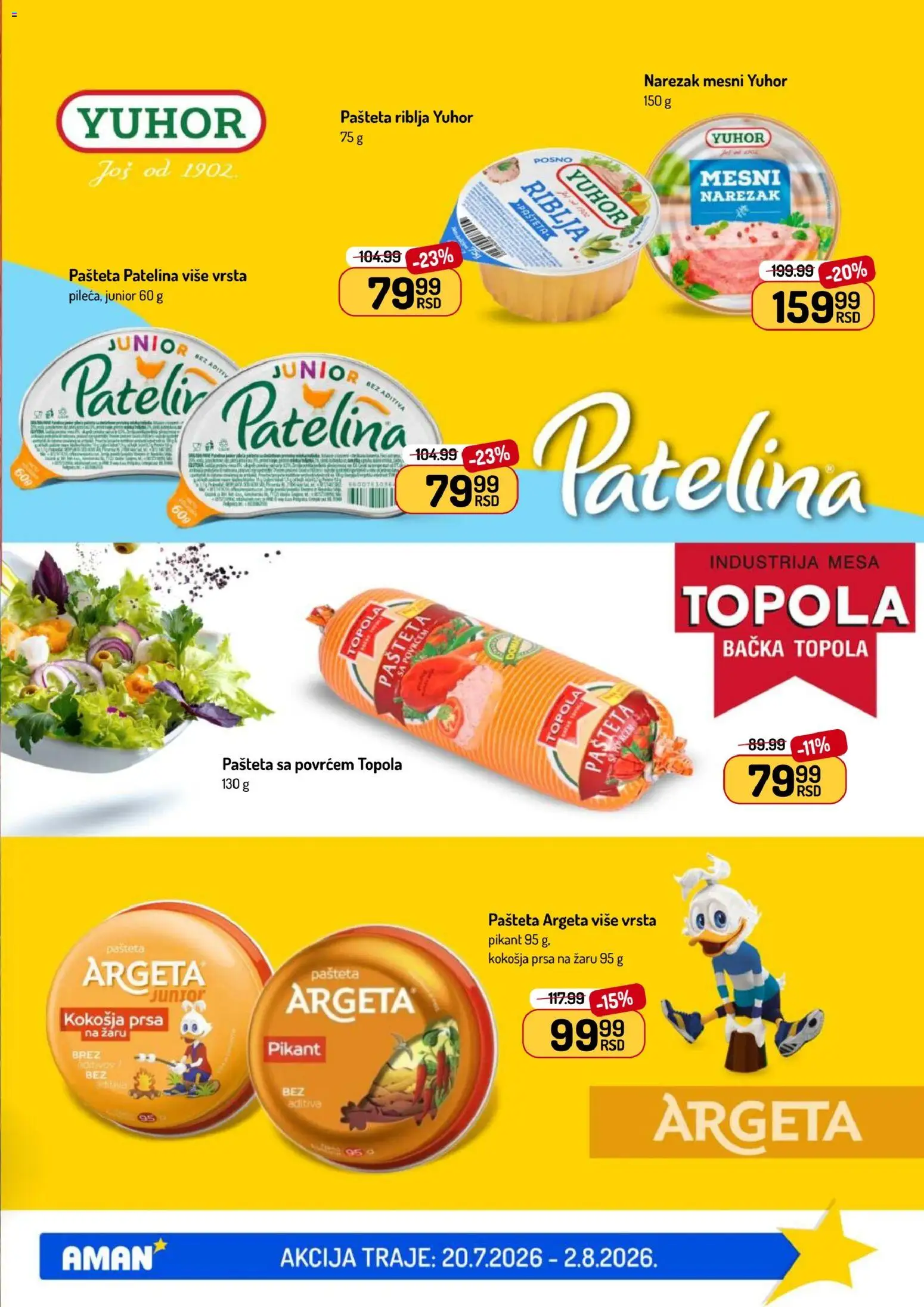 Aman katalog - važi od 20.07.2026 | Strana: 3 | Proizvode: Narezak, Mesni narezak, Pašteta