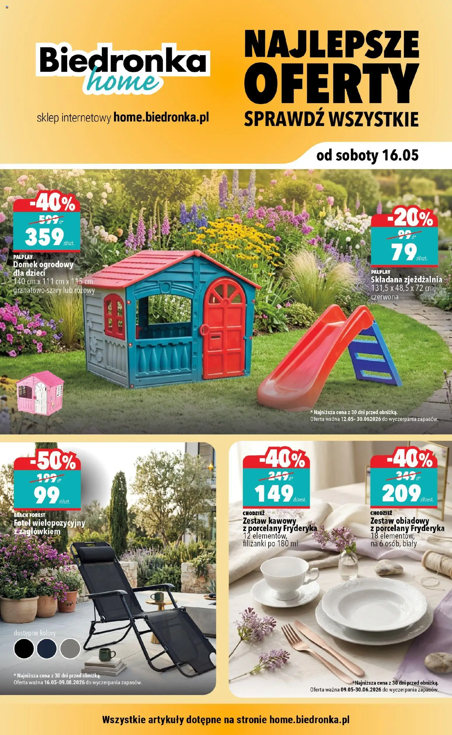 Biedronka gazetka - Home od 16.05.2026 | Strona: 1 | Produkty: Fotel, Zestaw obiadowy