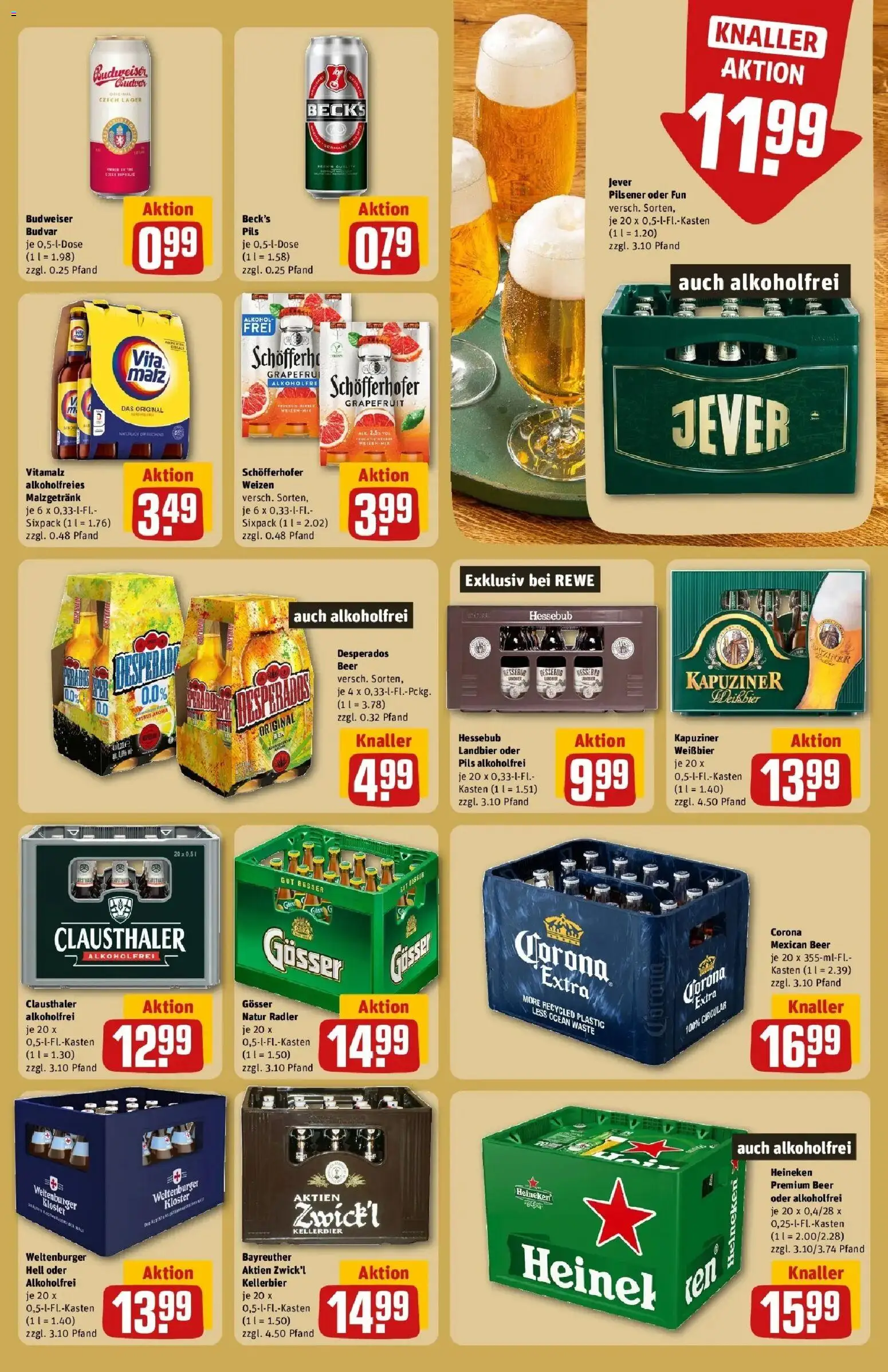 REWE Prospekt ab 14.09.2026 zum Blättern » Angebote | Seite: 23 | Produkte: Pils, Radler, Jever, Desperados