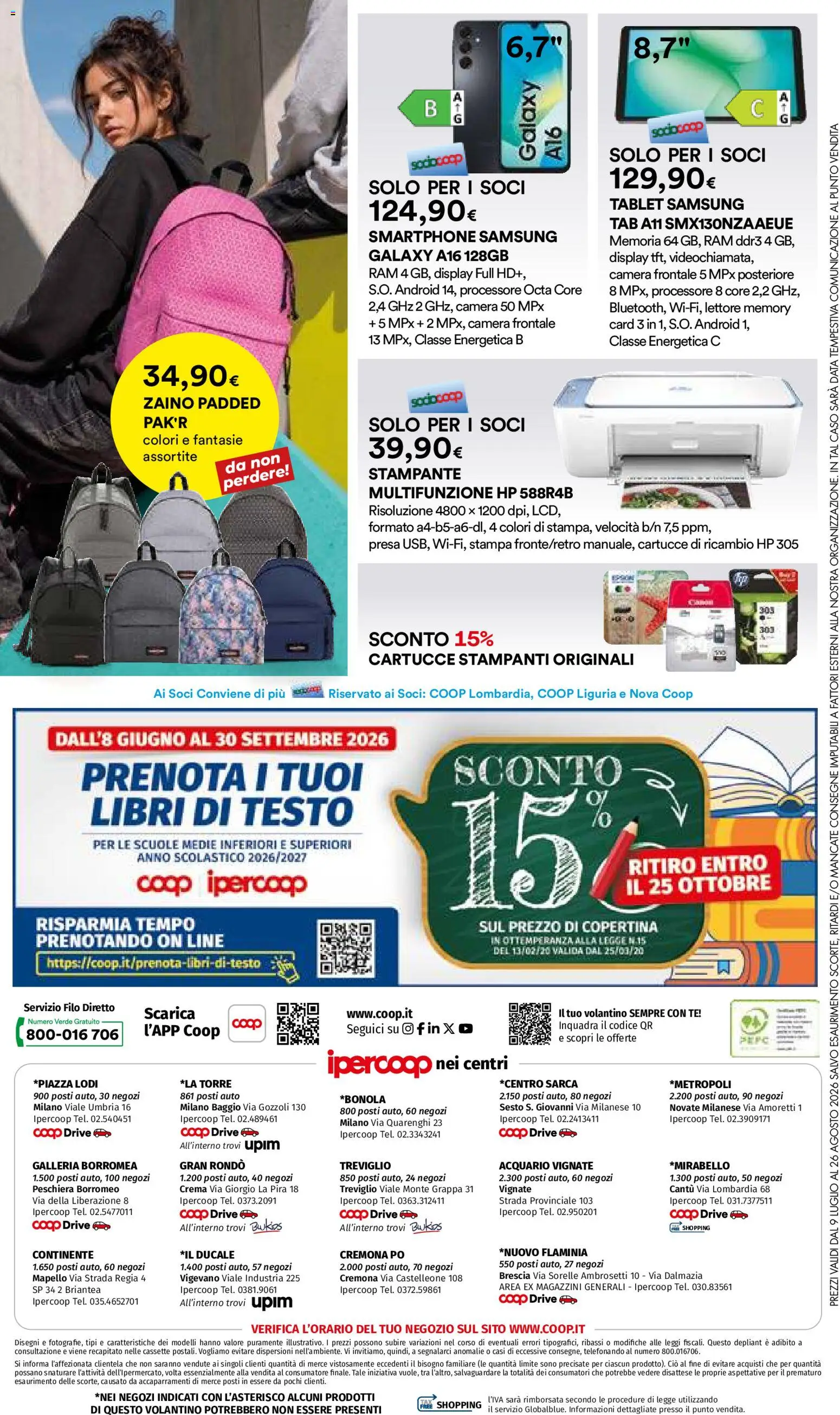 Volantino Ipercoop del 09/07/2026 | Pagina: 20 | Prodotti: Smartphone samsung, Crema, Data, Smartphone