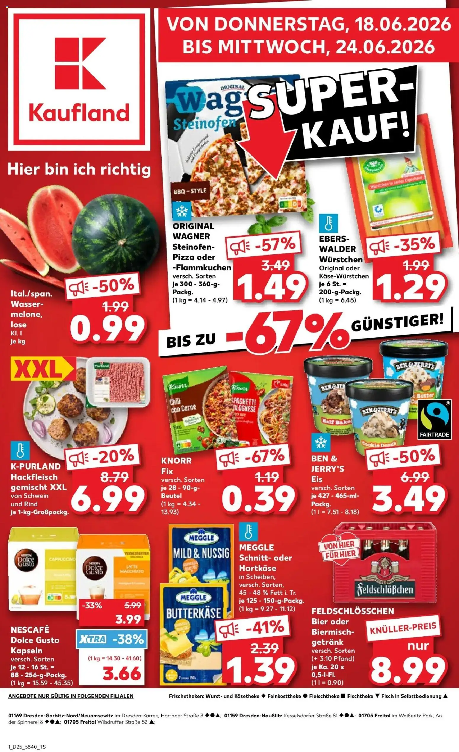 Kaufland Prospekt Freital – gültig ab 18.06.2026 | Seite: 3 | Produkte: Nescafe, Wurst, Chili, Dolce Gusto kapseln