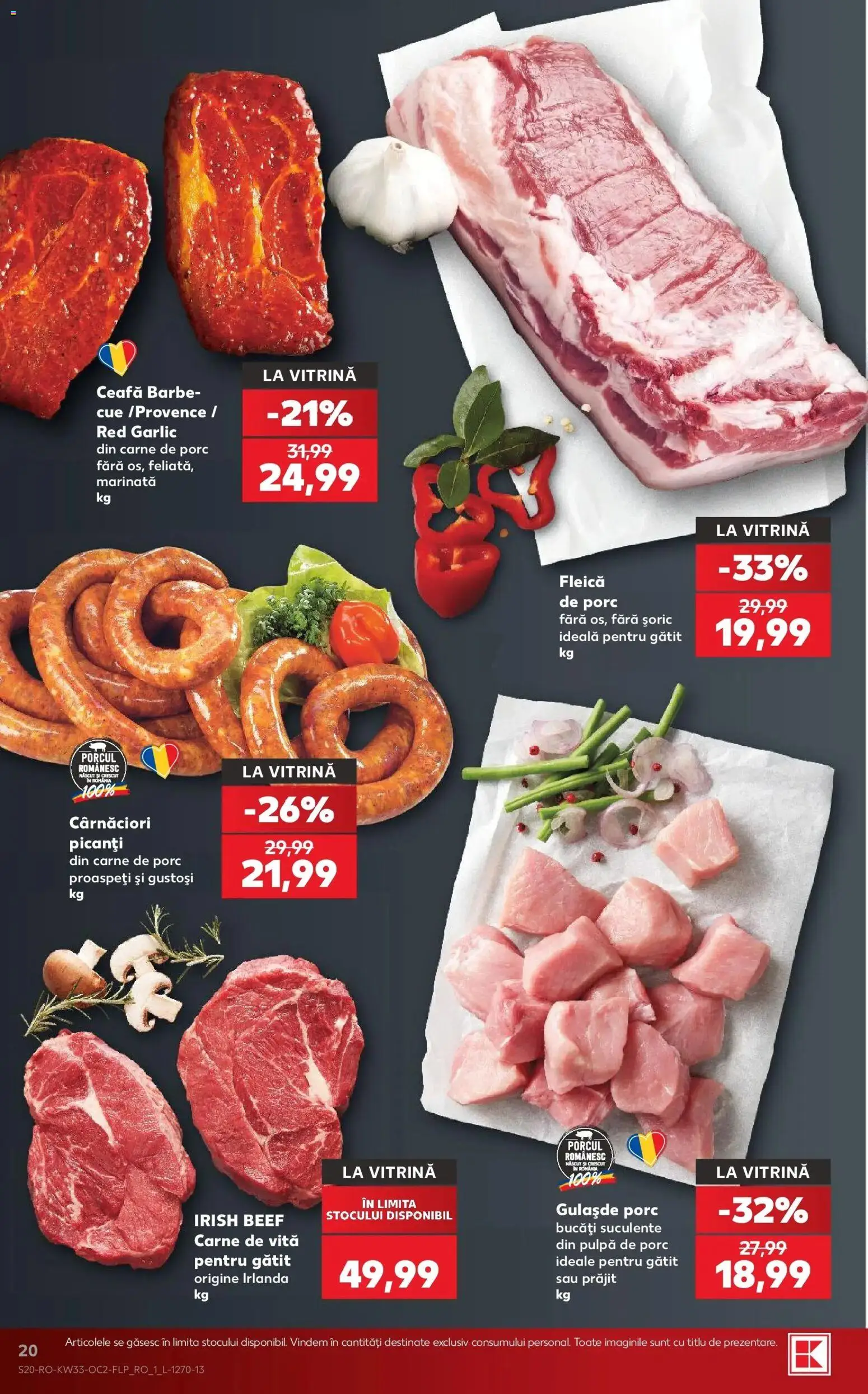 Kaufland Satu Mare 12.08.2026 - Revista si Oferta | Pagină: 20 | Produse: Vită, Vitrină, Carne De Porc, Fleică