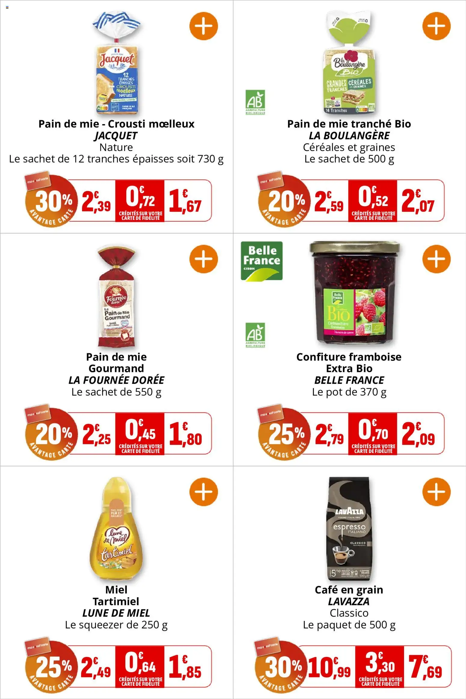 {H1} | Page: 22 | Produits: Miel, Café en grain, Pain, Céréales