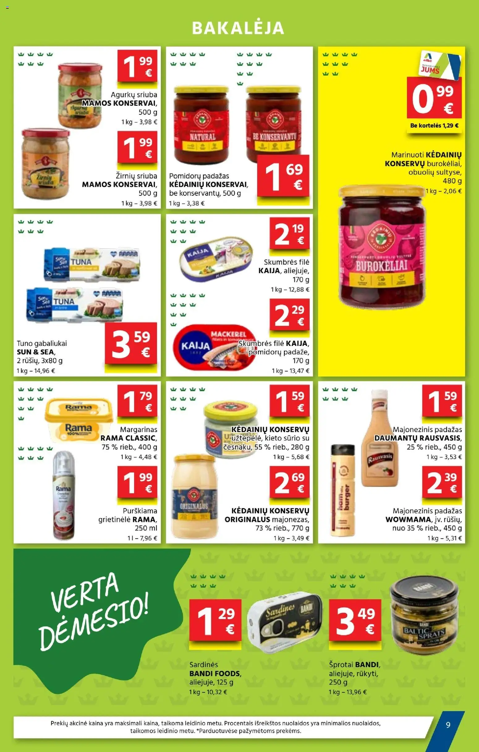 AIBE akcijos nuo 04.06.2026 | Puslapis: 9 | Prekių: Grietinėlė, Margarinas, Padažas