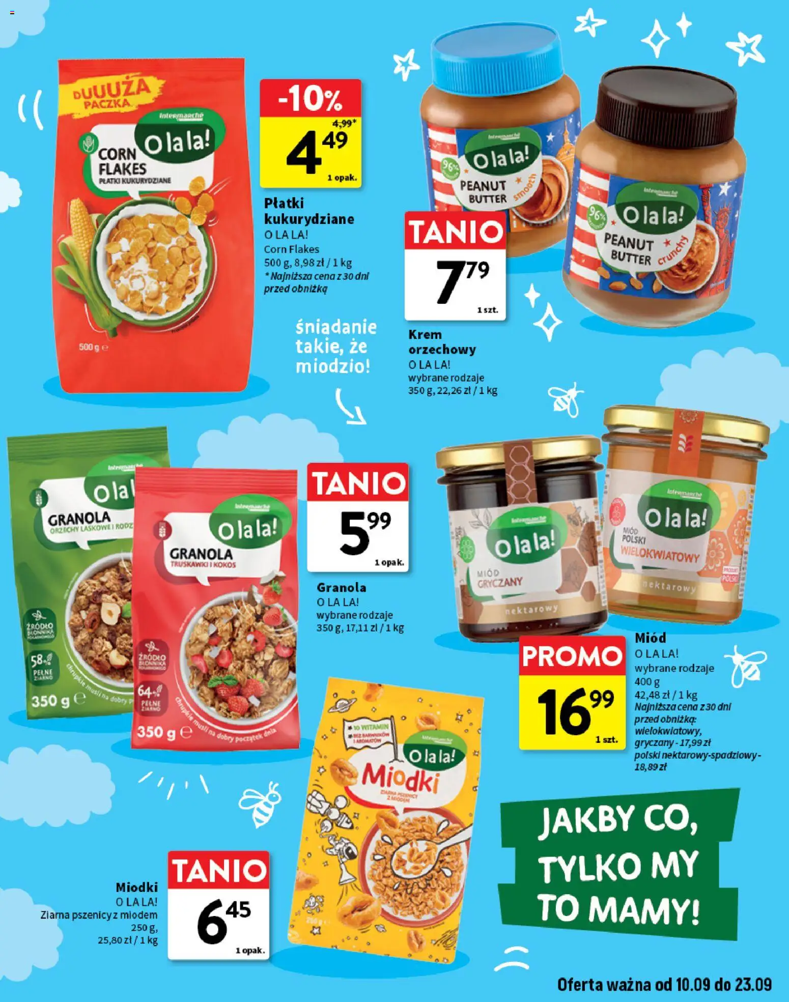 Intermarche gazetka - O La La! Ja to kupuję! od 10.09.2026 | Strona: 3 | Produkty: Miód, Musli, Ziarna pszenicy, Corn Flakes