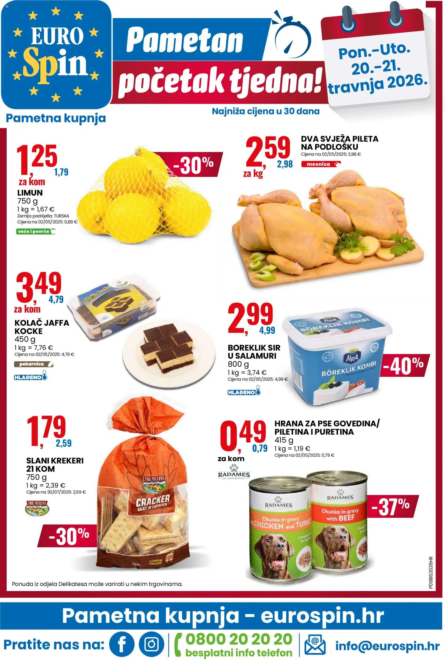 Eurospin katalog | vrijedi od 15.04.2026 | Stranica: 16 | Proizvodi: Puretina, Sir, Povrće, Voće