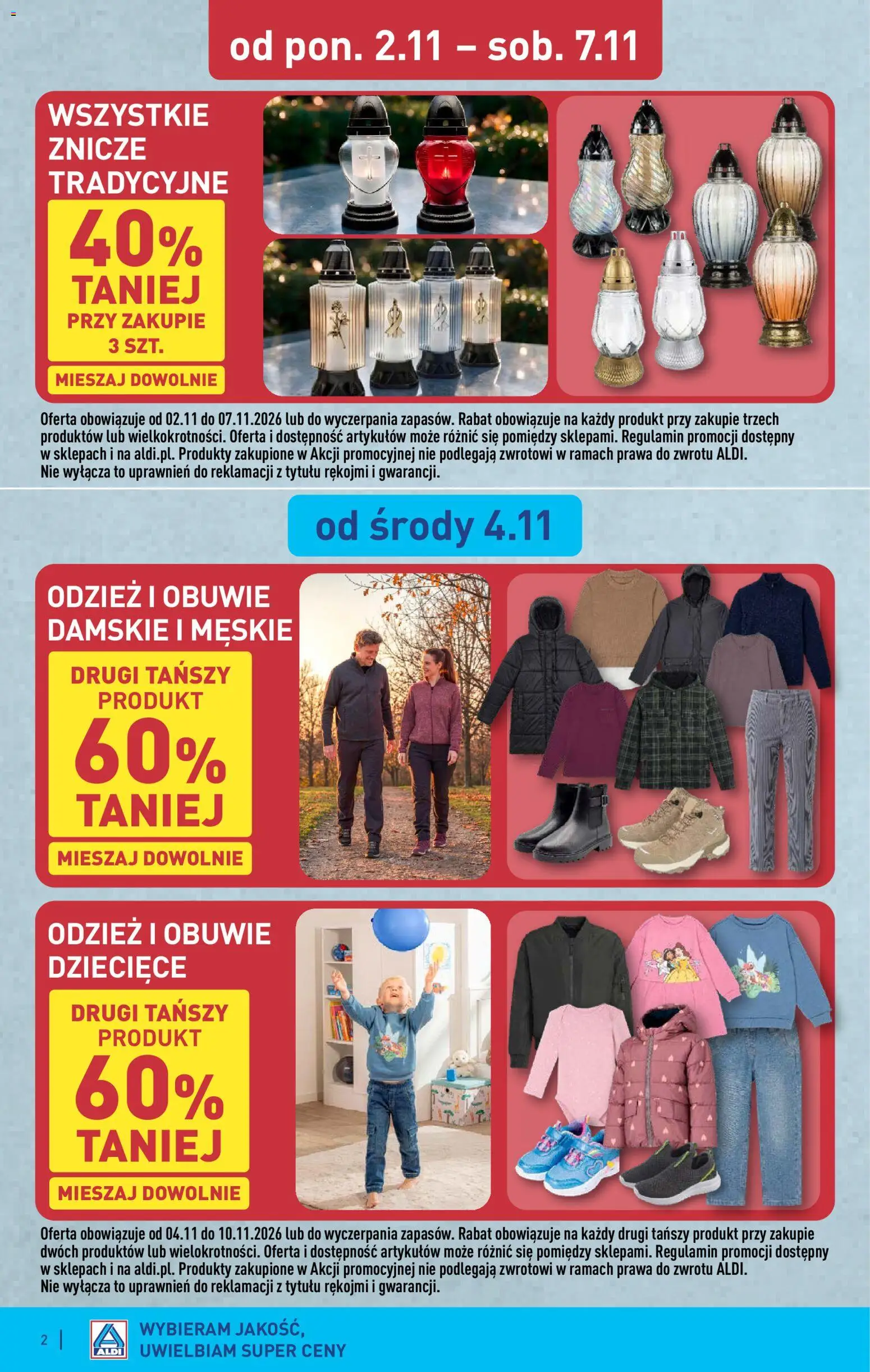 Aldi gazetka - Artykuły przemysłowe i tekstylia od 04.11.2026 | Strona: 2 | Produkty: Znicze