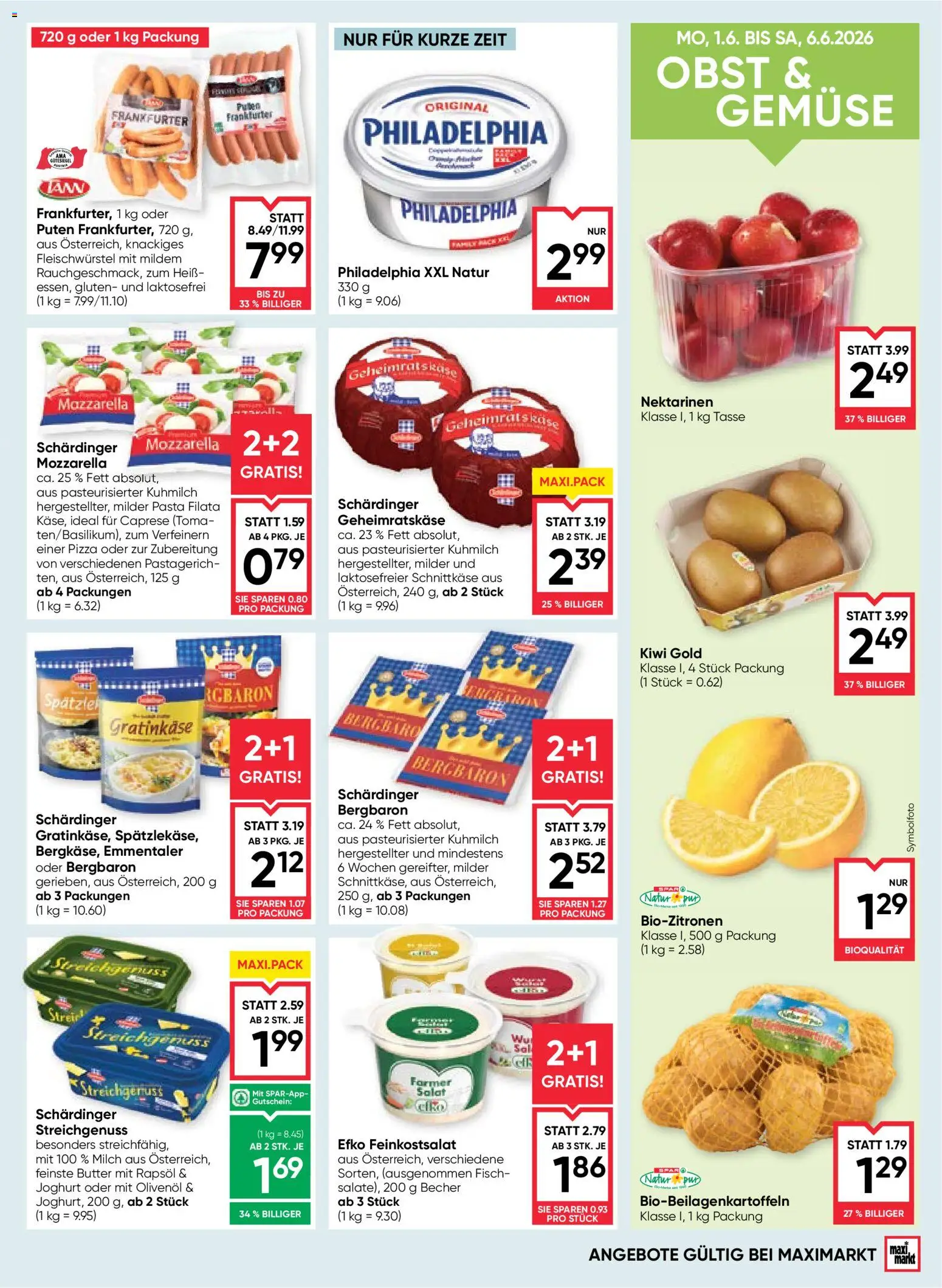 Maximarkt Flugblatt gültig ab 03.06.2026 | Seite: 9 | Produkte: Gemüse, Milch, Joghurt, Pizza