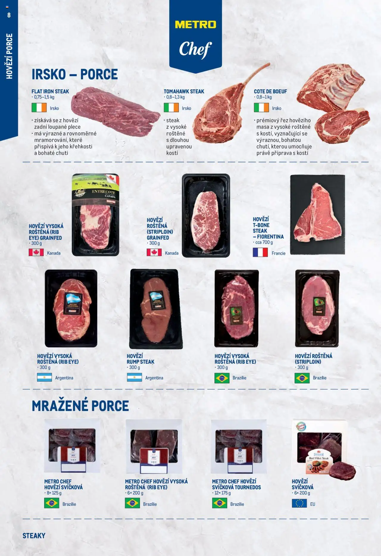 Makro leták - Steaky od 17.07.2025 | Strana: 8 | Produkty: Hovězí, Hovězí roštěná, Steak, Hovězí svíčková