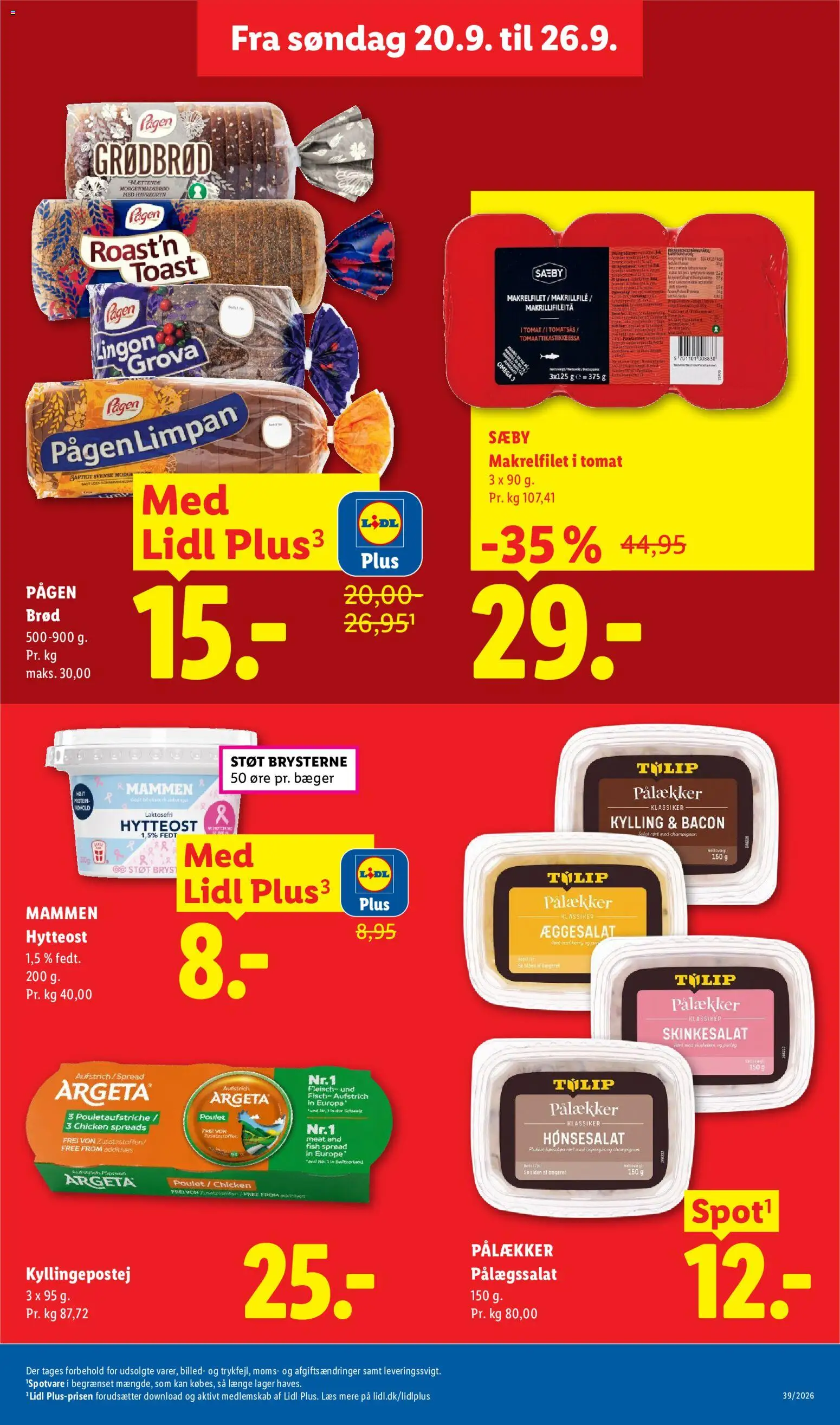 Lidl tilbudsavis – gyldig fra 20/09/2026 | Side: 10 | Produkter: Champignon, Morgenbrød, Bacon, Søm