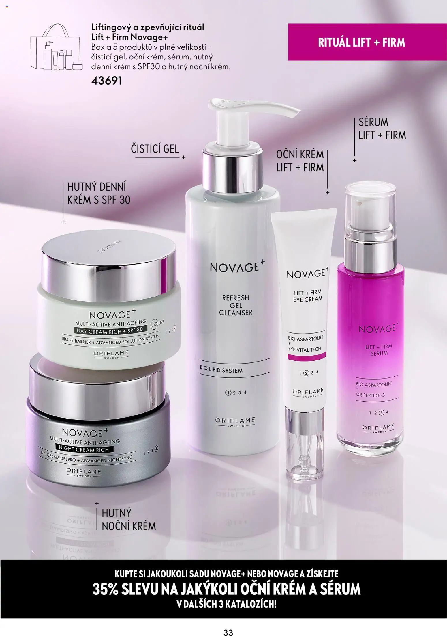 Oriflame katalog Novage+ od 21.07.2026 | Strana: 33 | Produkty: Box, Sérum, Krém