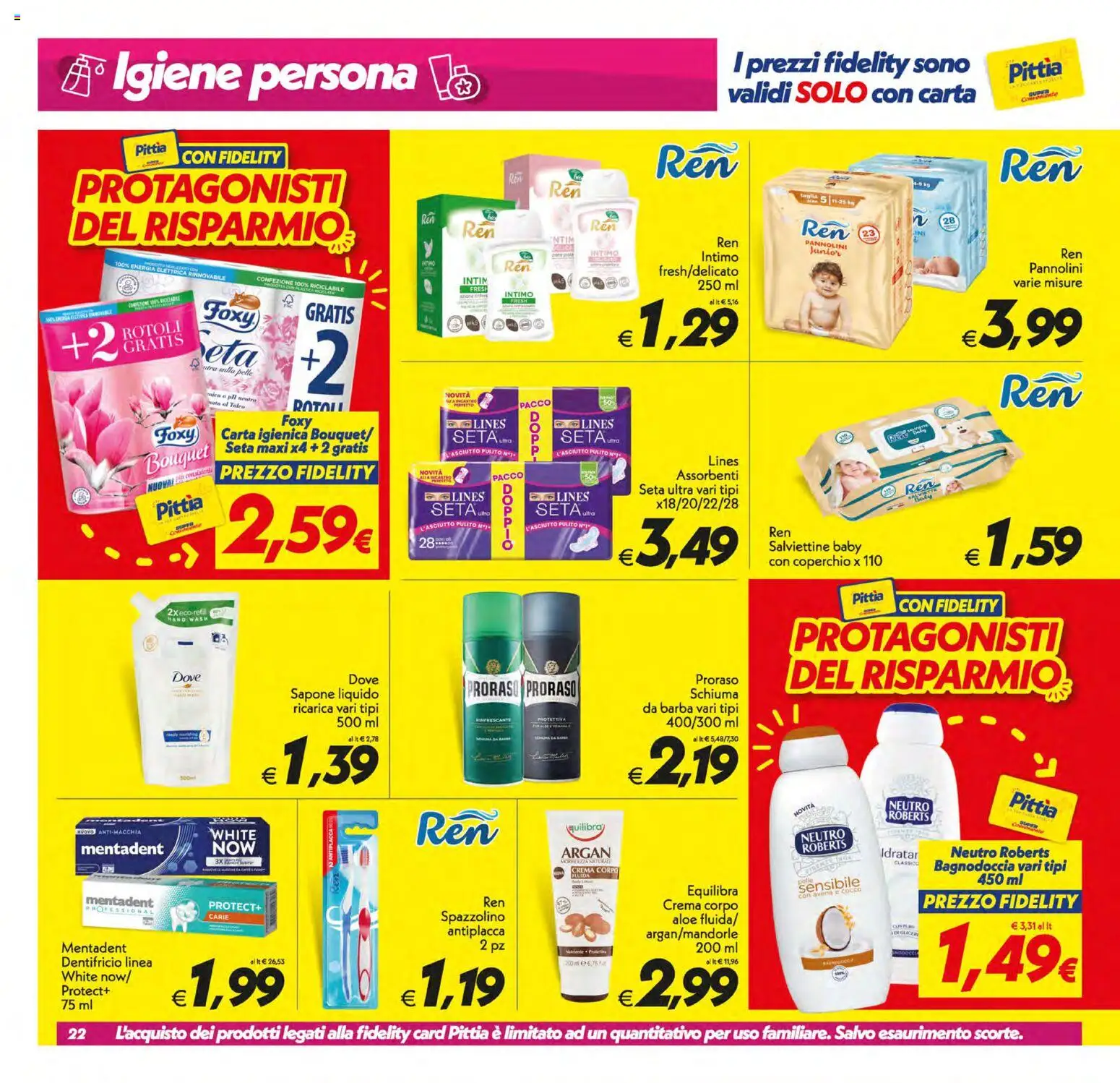 Volantino SuperConveniente del 30/06/2026 | Pagina: 22 | Prodotti: Pannolini, Carta igienica, Intimo, Talco