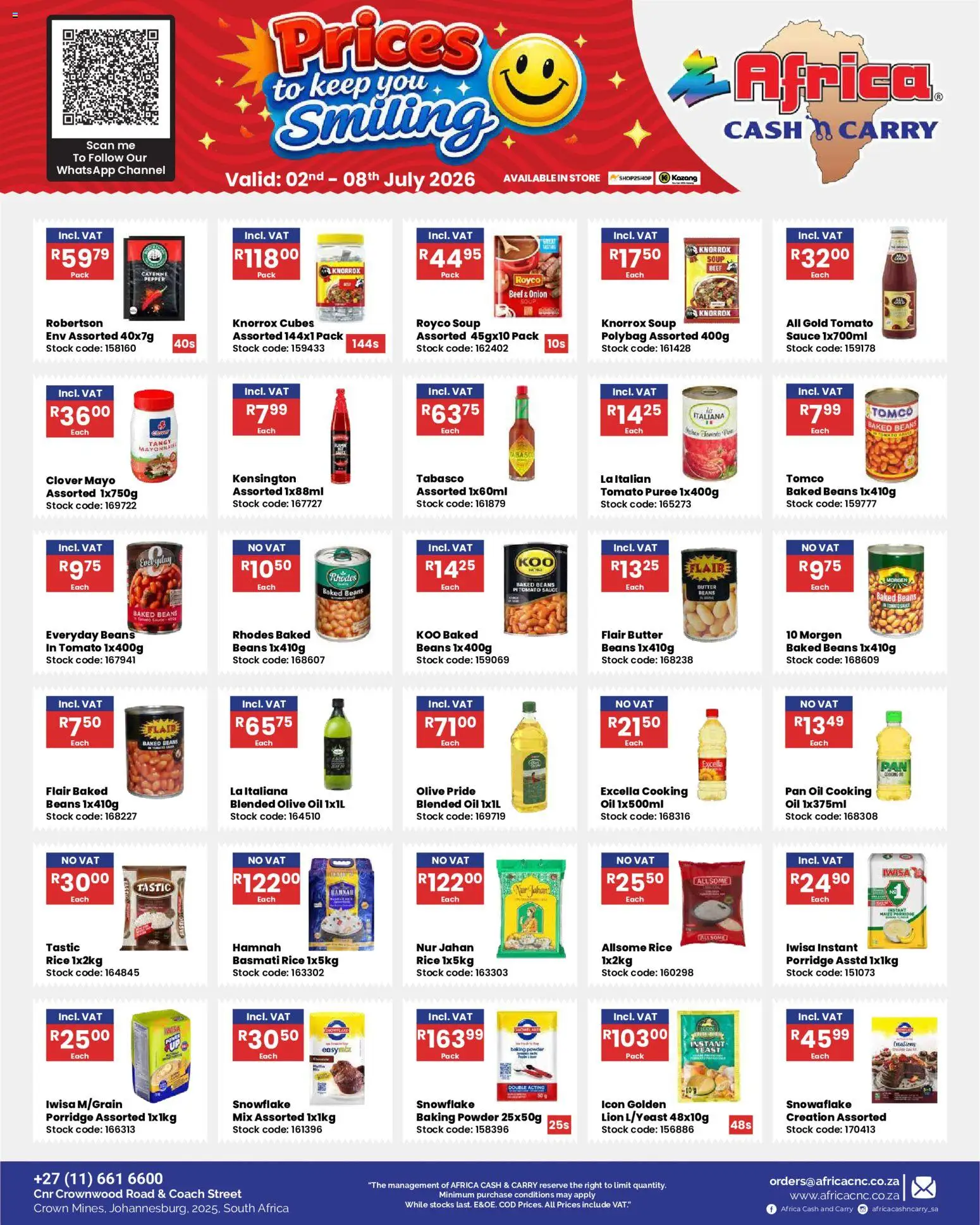 New Africa Cash & Carry catalogue – valid from 02/07/2026 | Page: 29 | Products: Butter, Rice, Soup, Stock