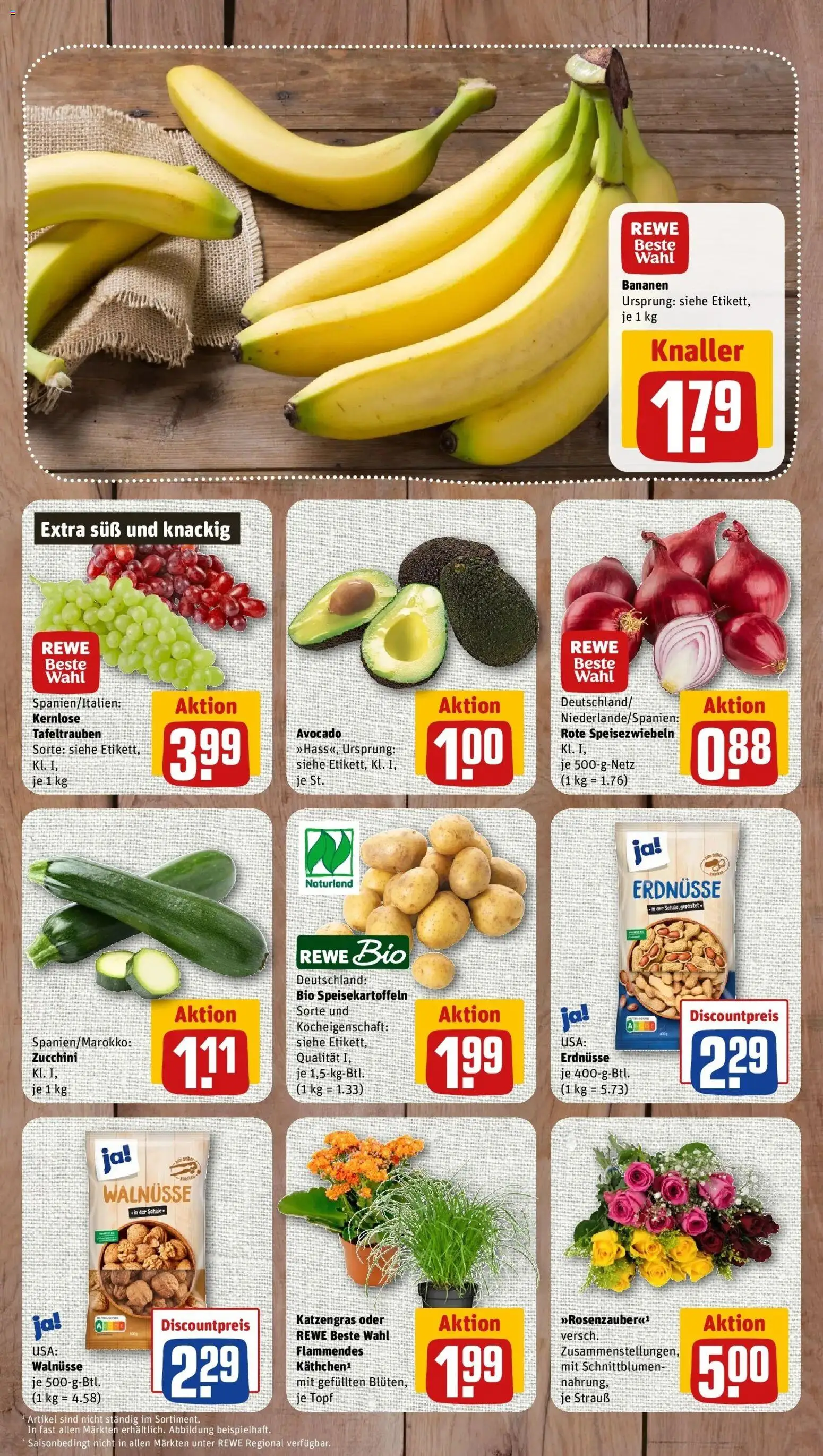 REWE Prospekt ab 26.10.2026 zum Blättern » Angebote | Seite: 3 | Produkte: Erdnüsse, Walnüsse, Bananen, Zucchini
