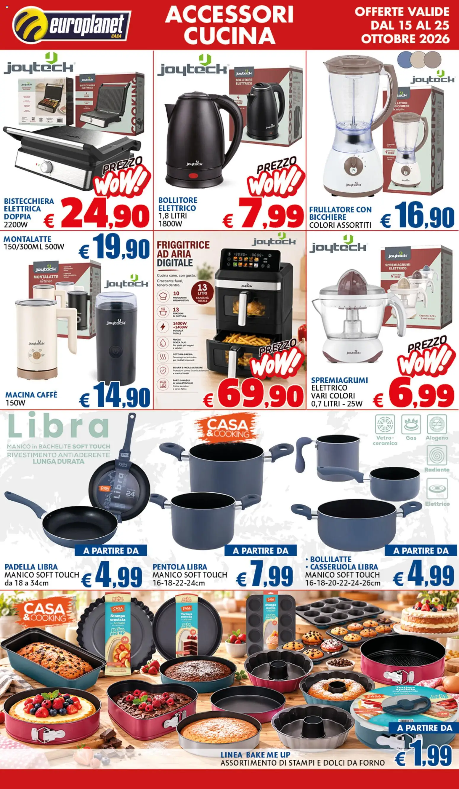 Volantino Europlanet Casa del 15/10/2026 | Pagina: 12 | Prodotti: Bicchiere, Casseruola, Macina, Spremiagrumi