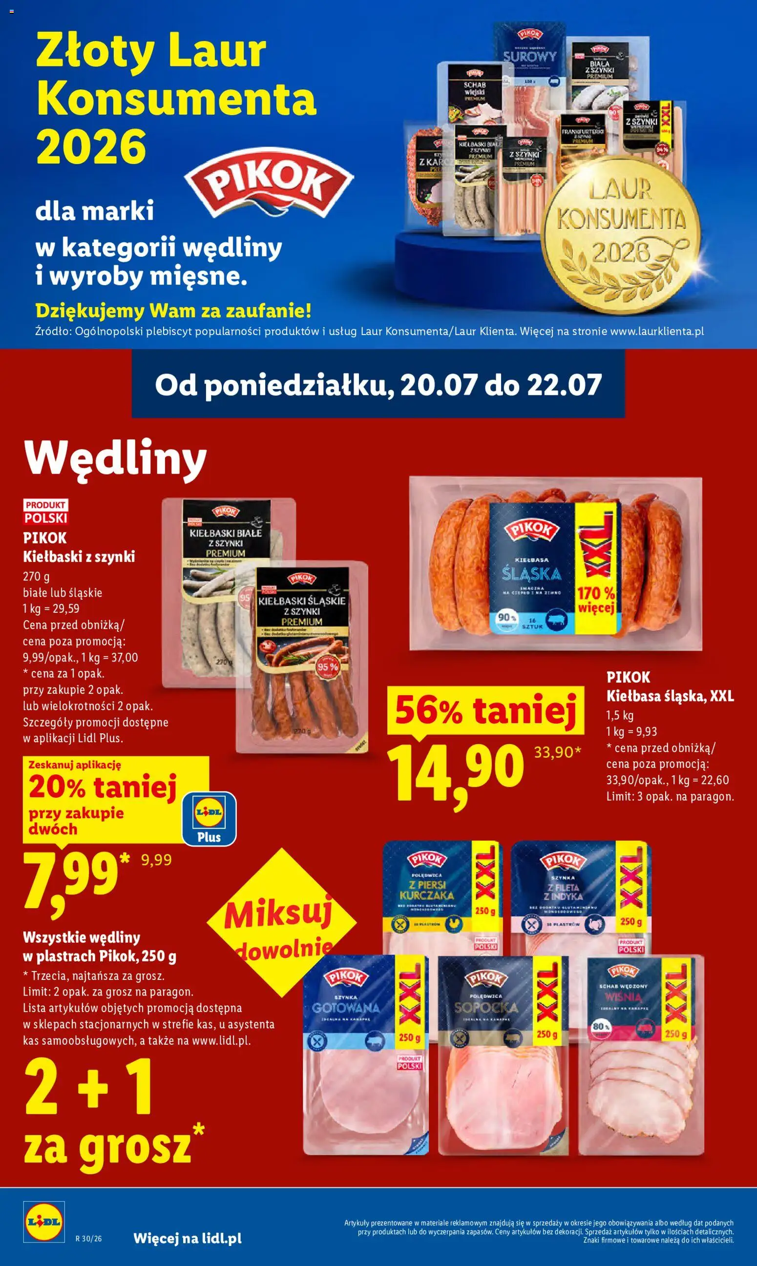 Lidl gazetka od 20.07.2026 | Strona: 70 | Produkty: Schab, Piersi, Polędwica sopocka, Wędliny