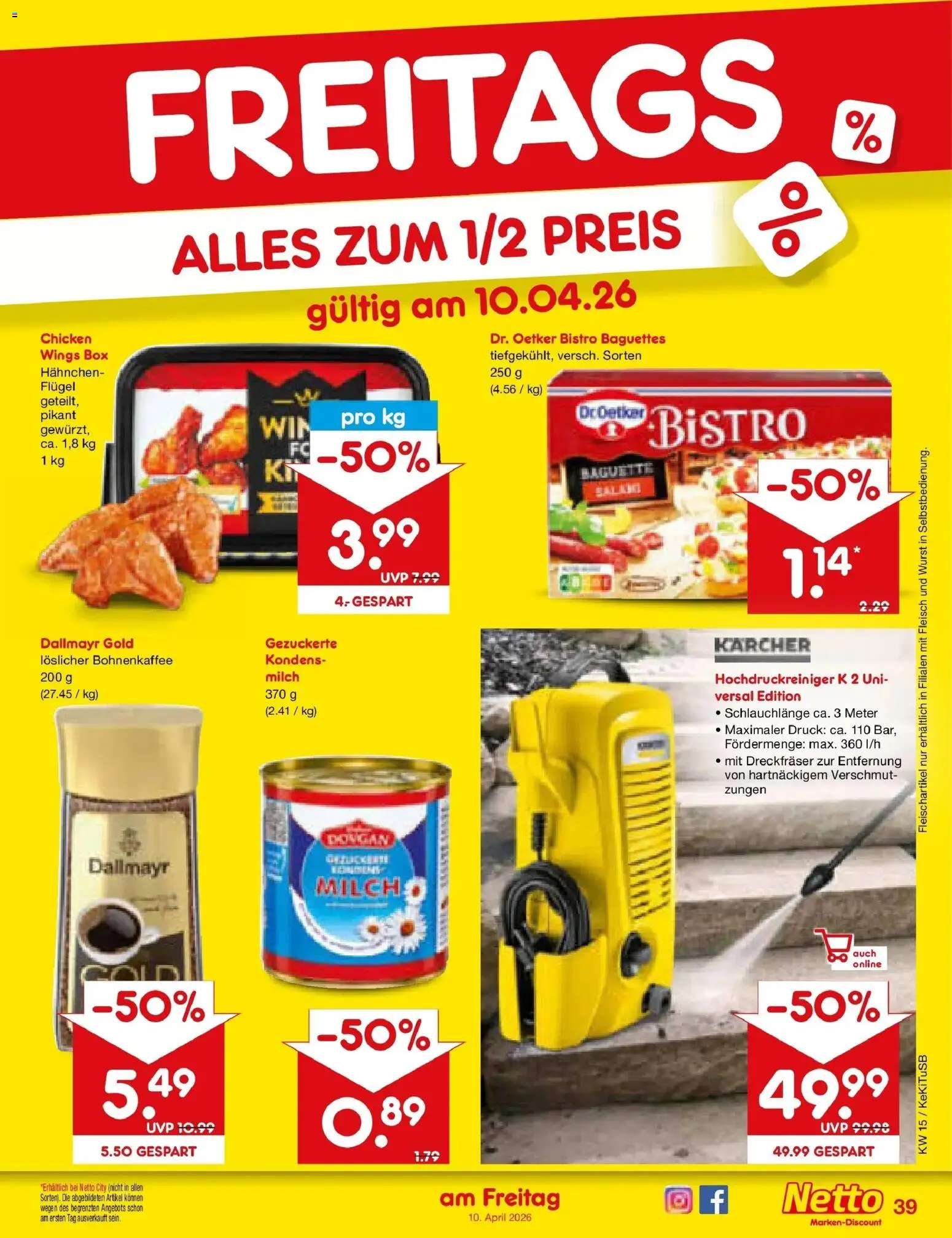 Netto Marken-Discount Prospekt Bad Friedrichshall	 – gültig ab 07.04.2026 | Seite: 57 | Produkte: Hahnchen, Baguette, Hochdruckreiniger, Fleisch