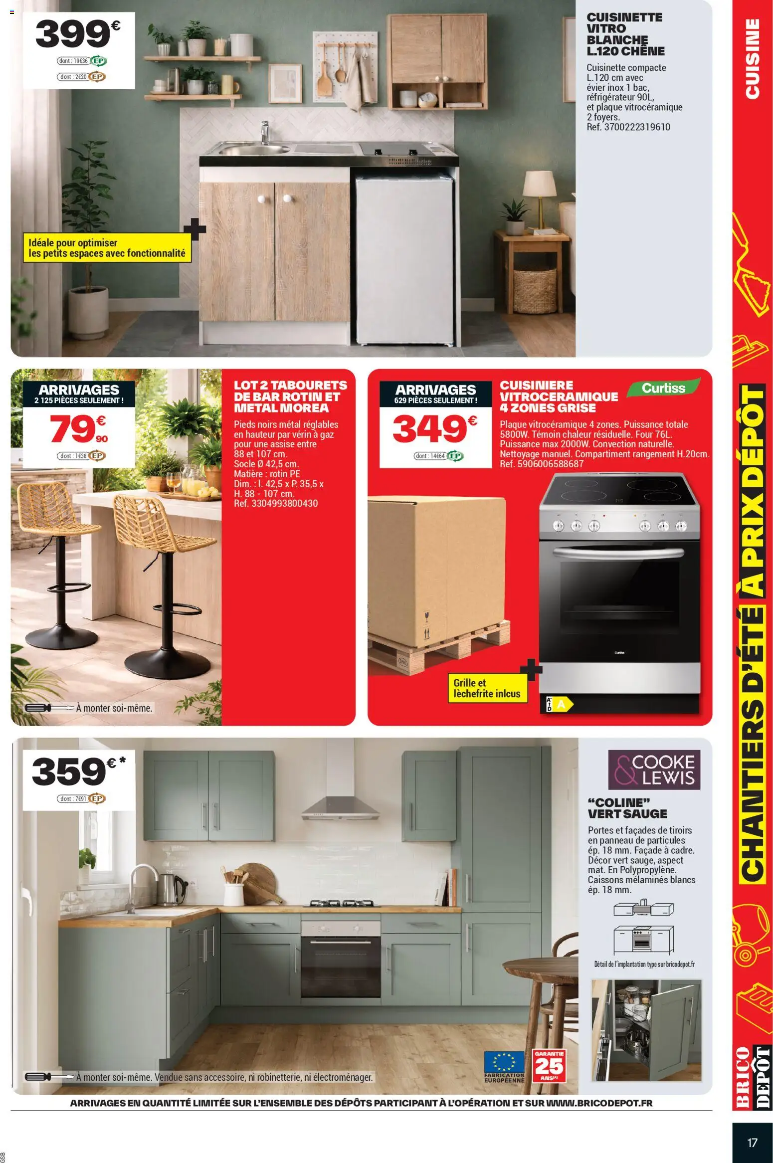 {H1} | Page: 17 | Produits: Réfrigérateur, Cuisinière, Portes, Tiroirs