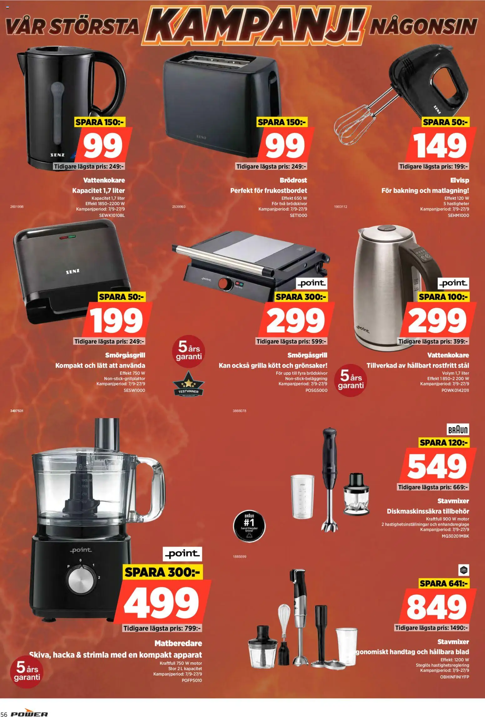 Power reklamblad aktuell från 14/09/2026 | Sida: 56 | Produkter: Tillbehör, Kött, Stavmixer, Elvisp