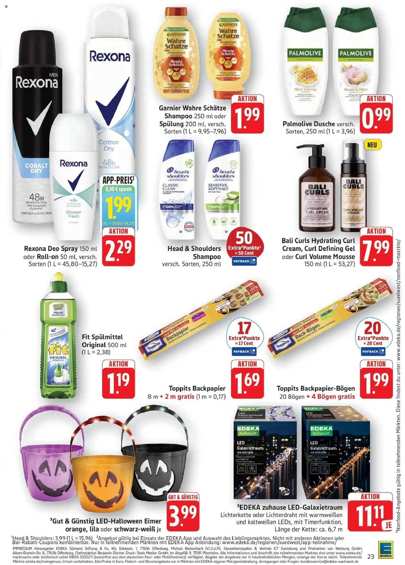 Edeka Prospekt Eislingen (ab 12.10.2026) » Angebote Online | Seite: 23 | Produkte: Milch, Shampoo, Spülung, Fleisch