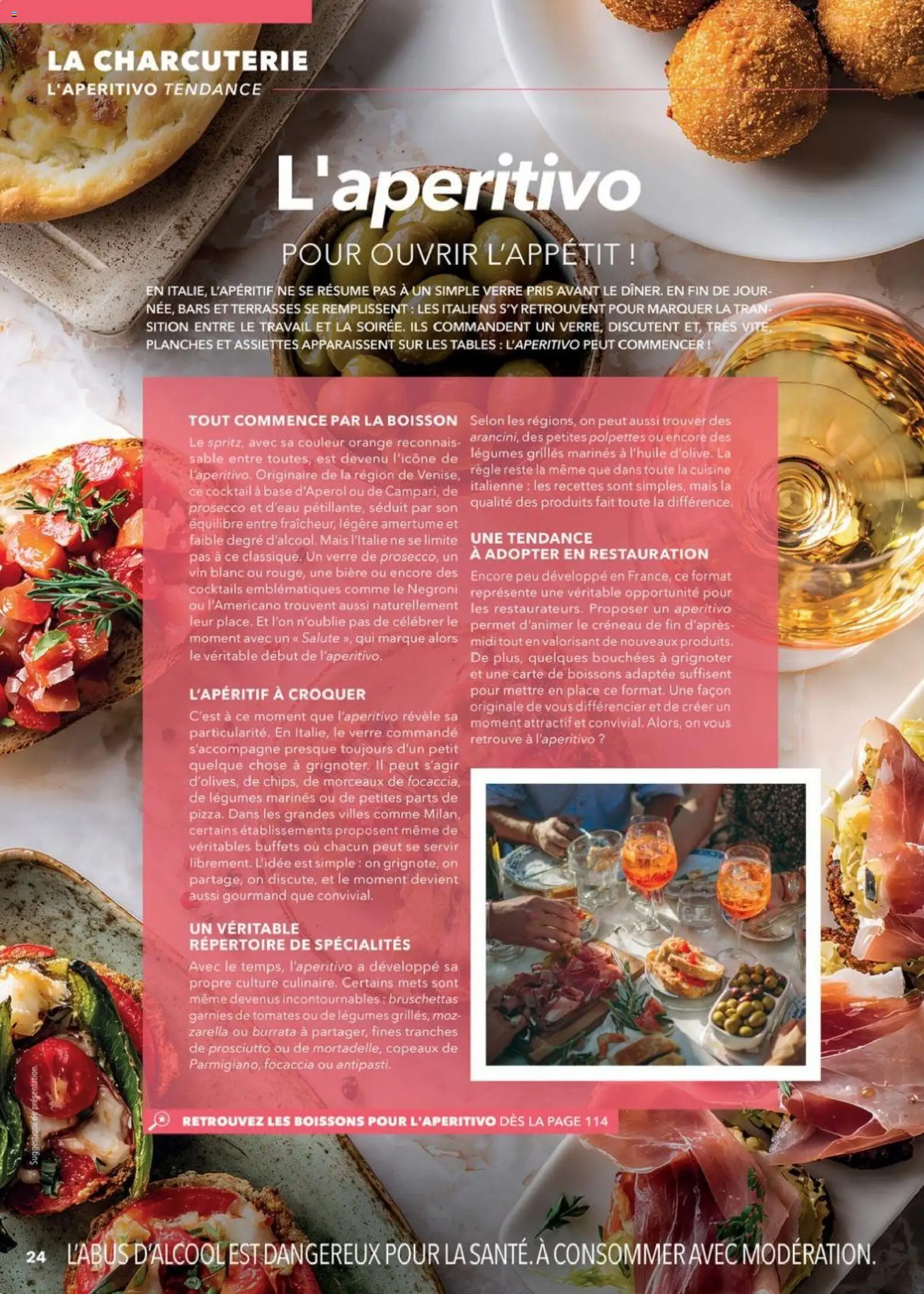 {H1} | Page: 24 | Produits: Base, Burrata, Vin, Tomates