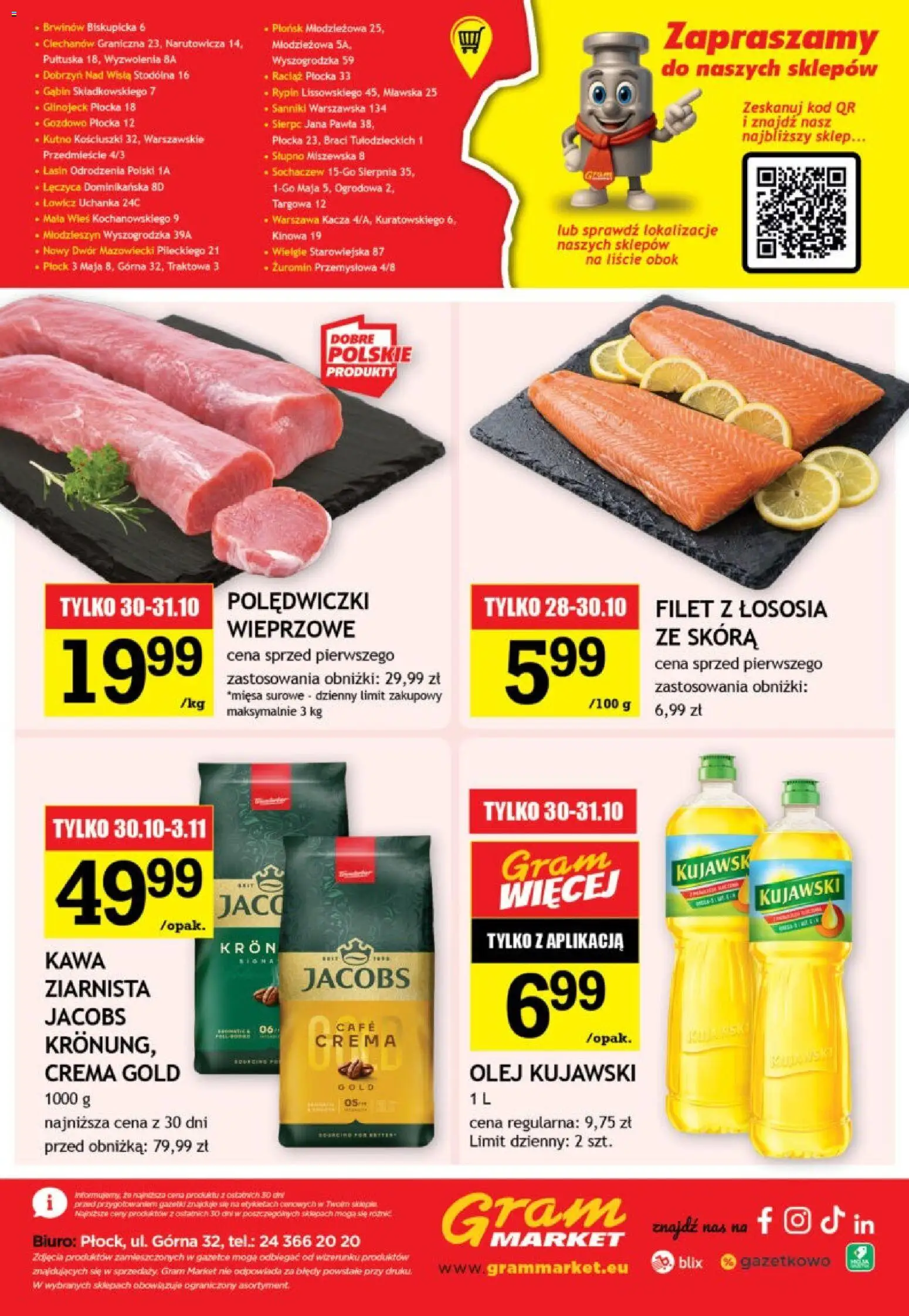 Gram Market gazetka od 28.10.2026 | Strona: 16 | Produkty: Jacobs, Polędwiczki, Olej, Filet z łososia
