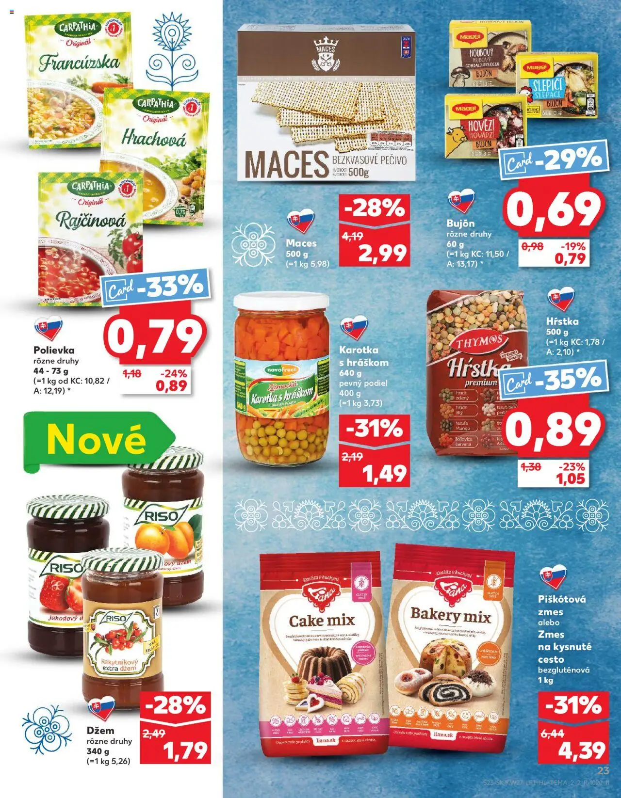 Nové Kaufland akcie – leták je platný od 03.07.2025 | Strana: 23 | Produkty: Džem, Bujón, Hrach