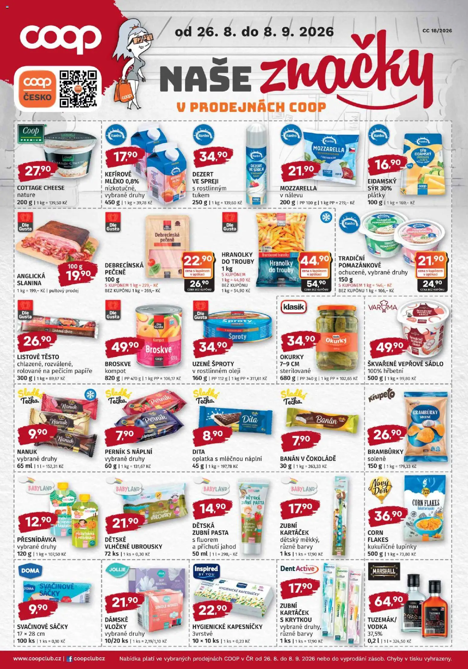 Konzum leták od 26.08.2026 | Strana: 5 | Produkty: Sýr, Vepřové sádlo, Hranolky do trouby, Mozzarella