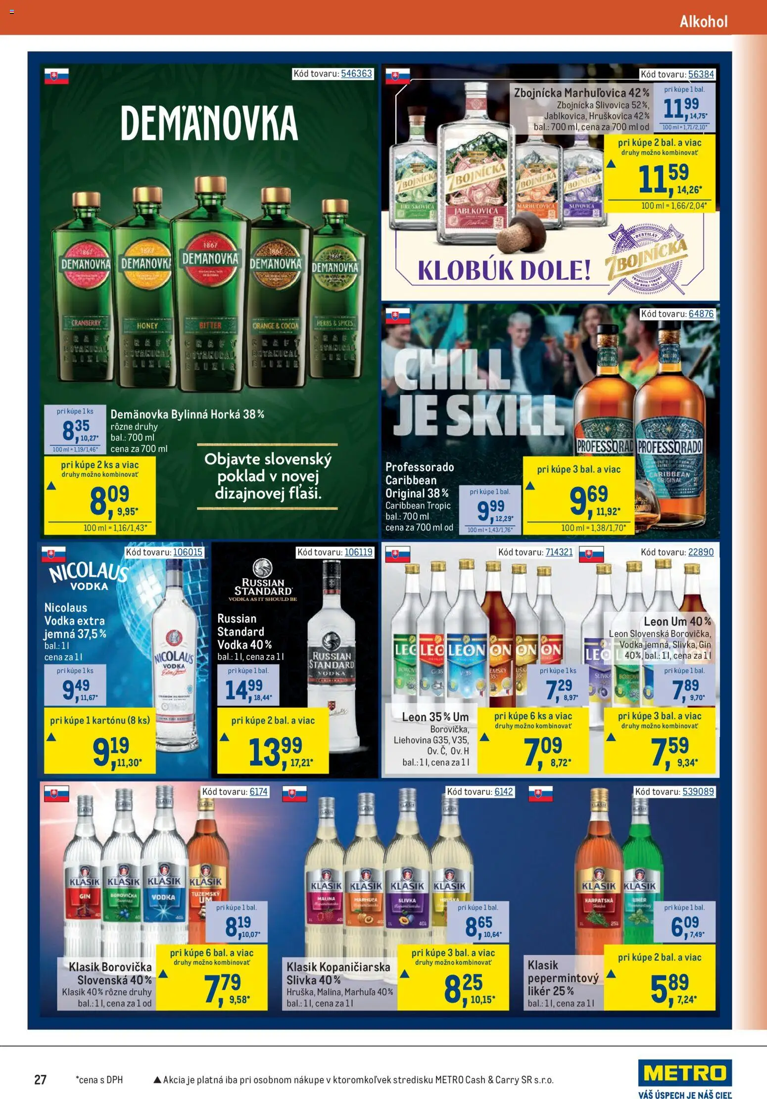 Nové Metro akcie – leták je platný od 17.06.2026 | Strana: 27 | Produkty: Asus, Borovička, Gin